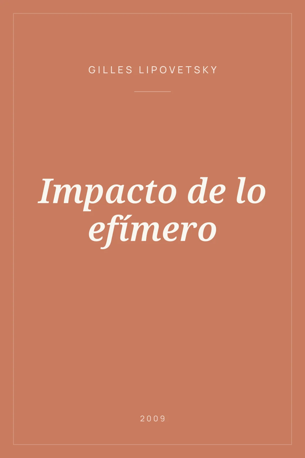 Portada de Impacto de lo efímero