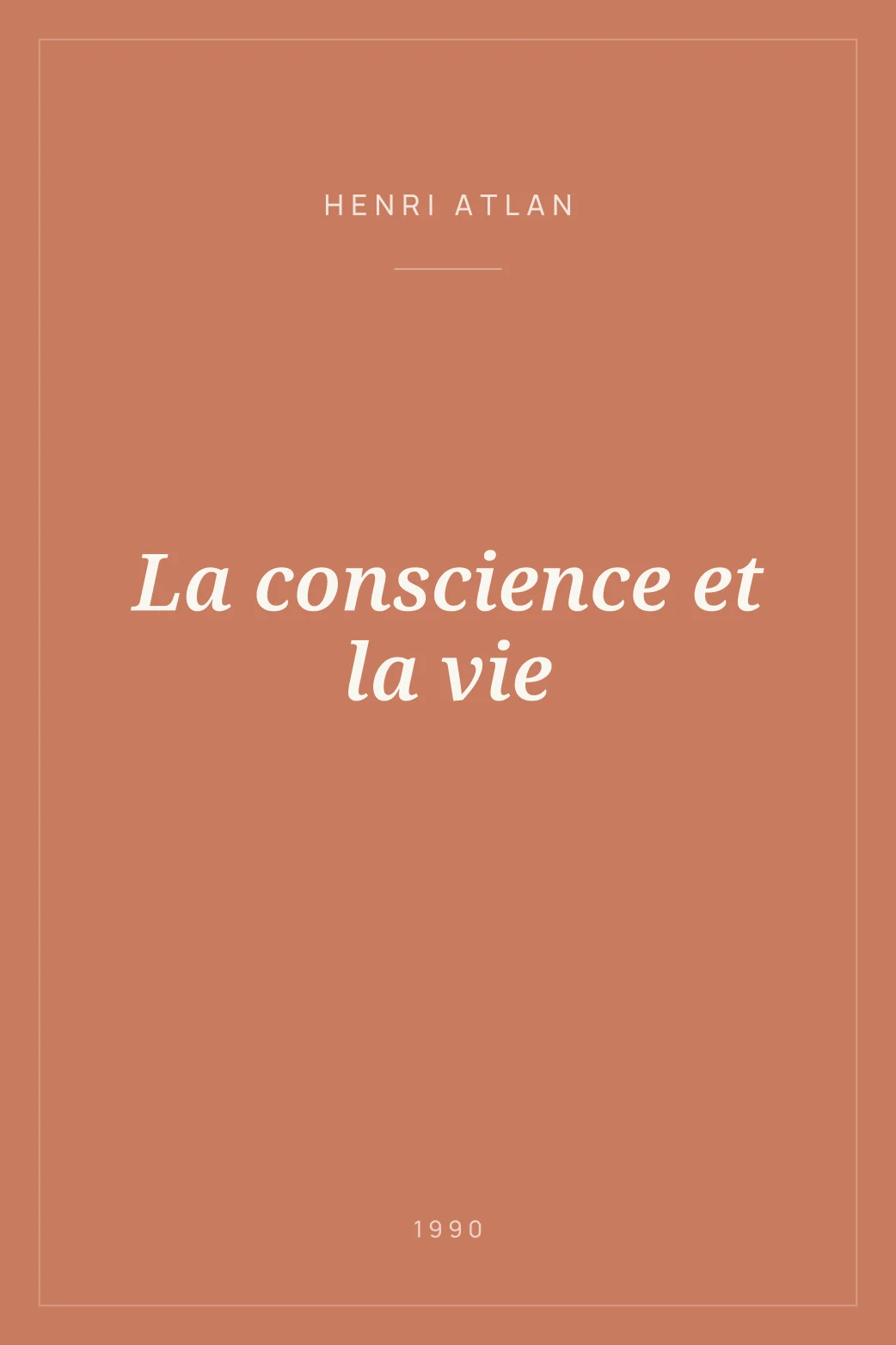 Portada de La conscience et la vie