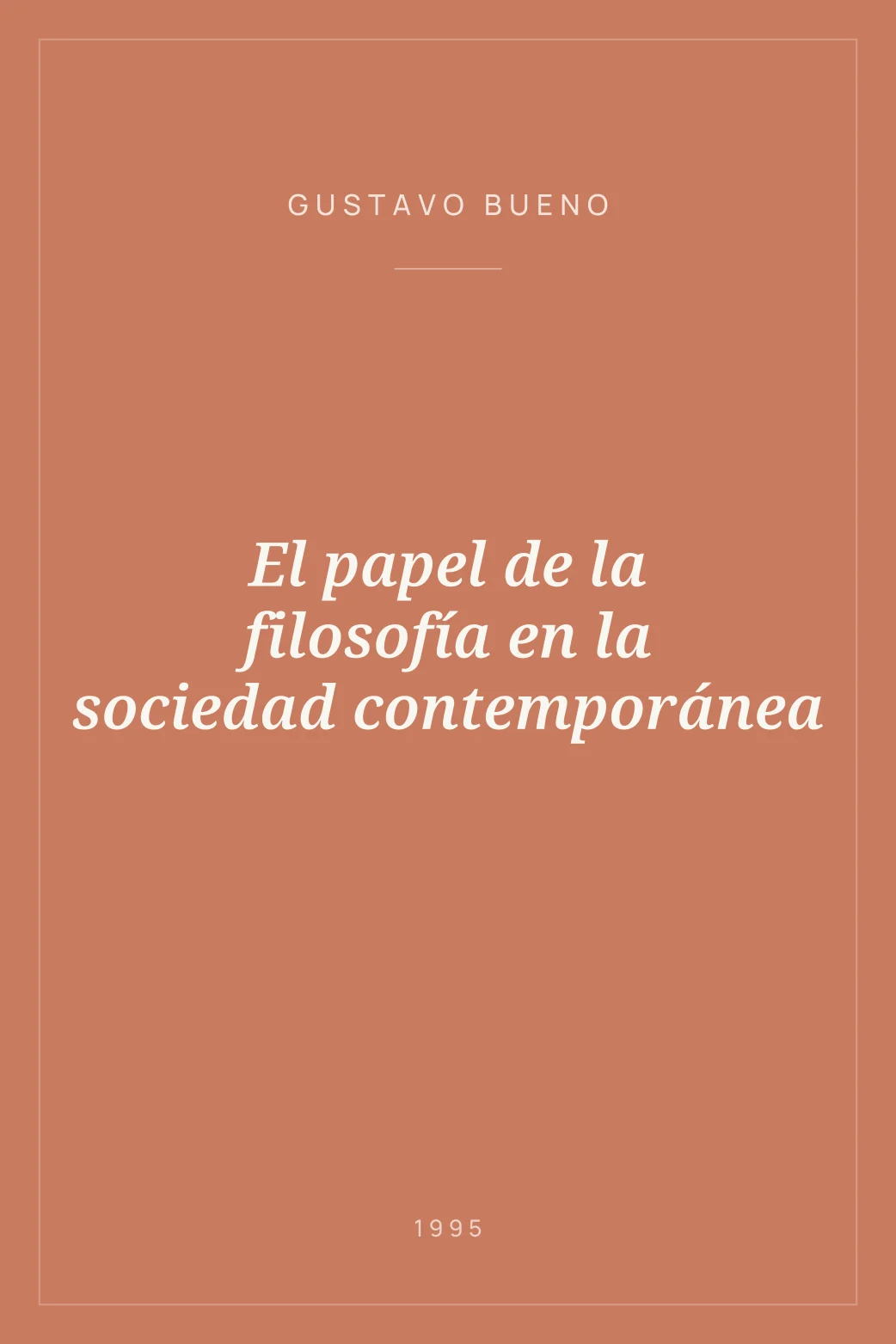Portada de El papel de la filosofía en la sociedad contemporánea