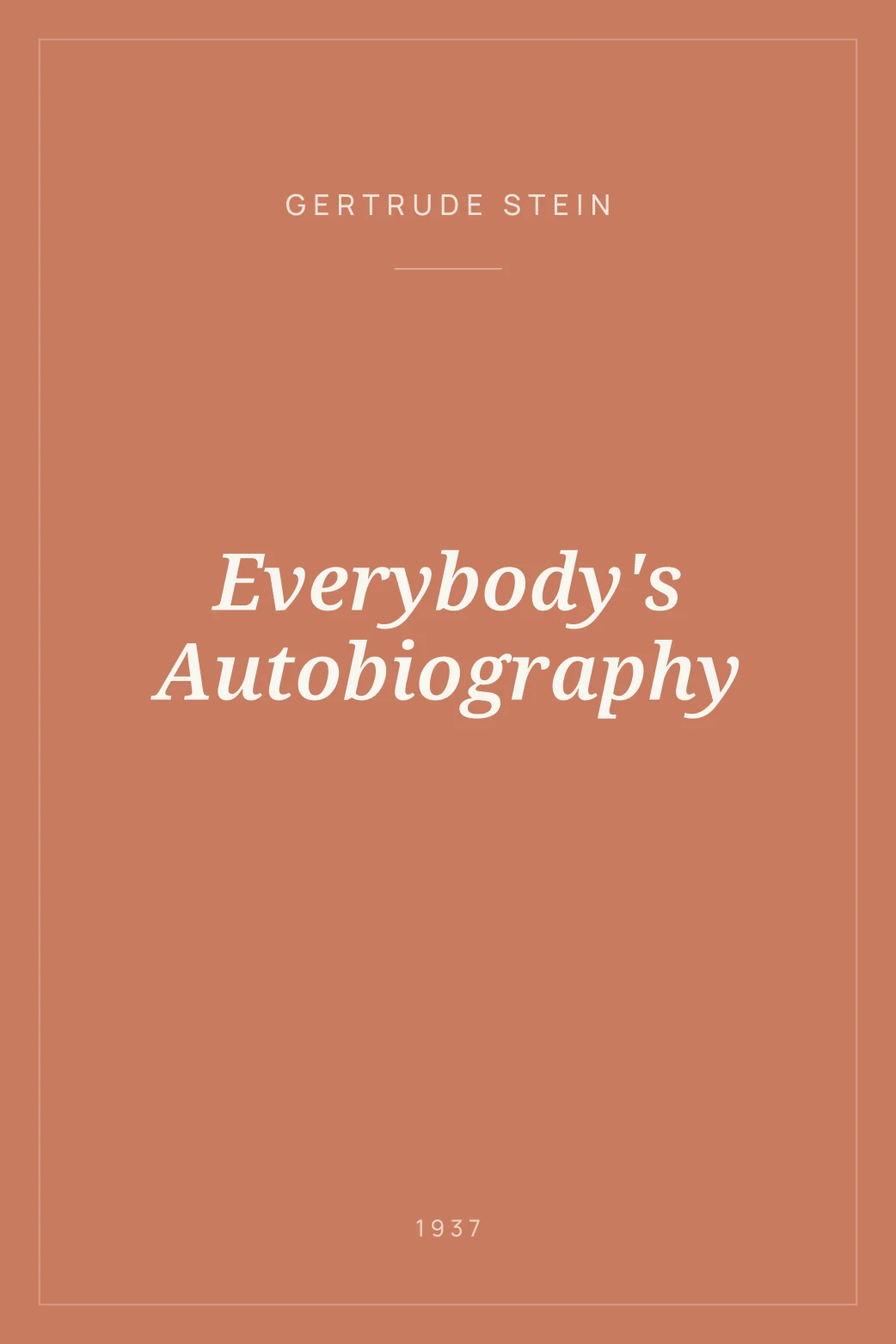 Portada de Everybody's Autobiography