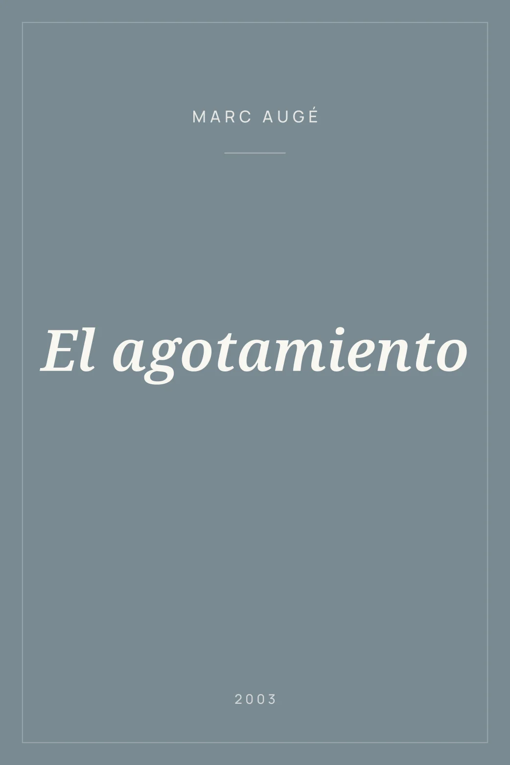 Portada de El agotamiento