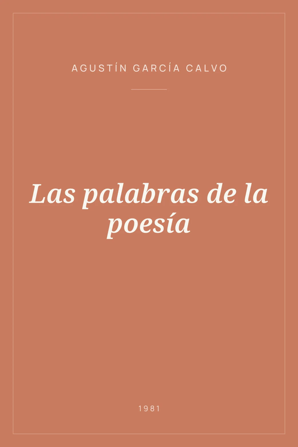 Portada de Las palabras de la poesía