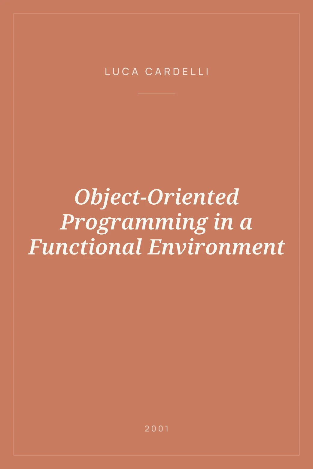 Portada de Object-Oriented Programming in a Functional Environment