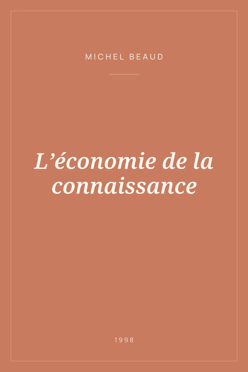 Portada de L’économie de la connaissance