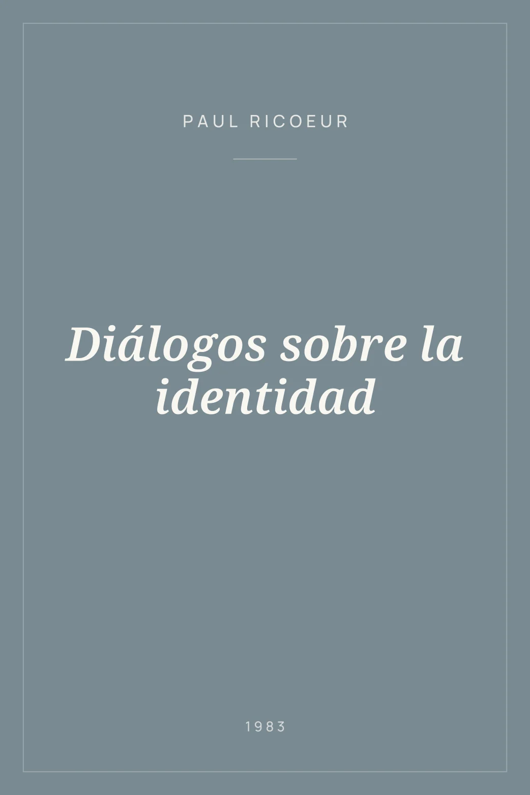 Portada de Diálogos sobre la identidad