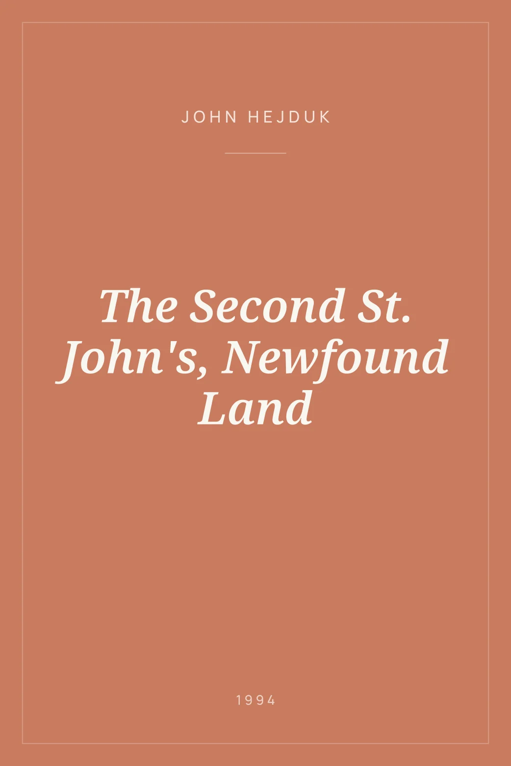 Portada de The Second St. John's, Newfound Land