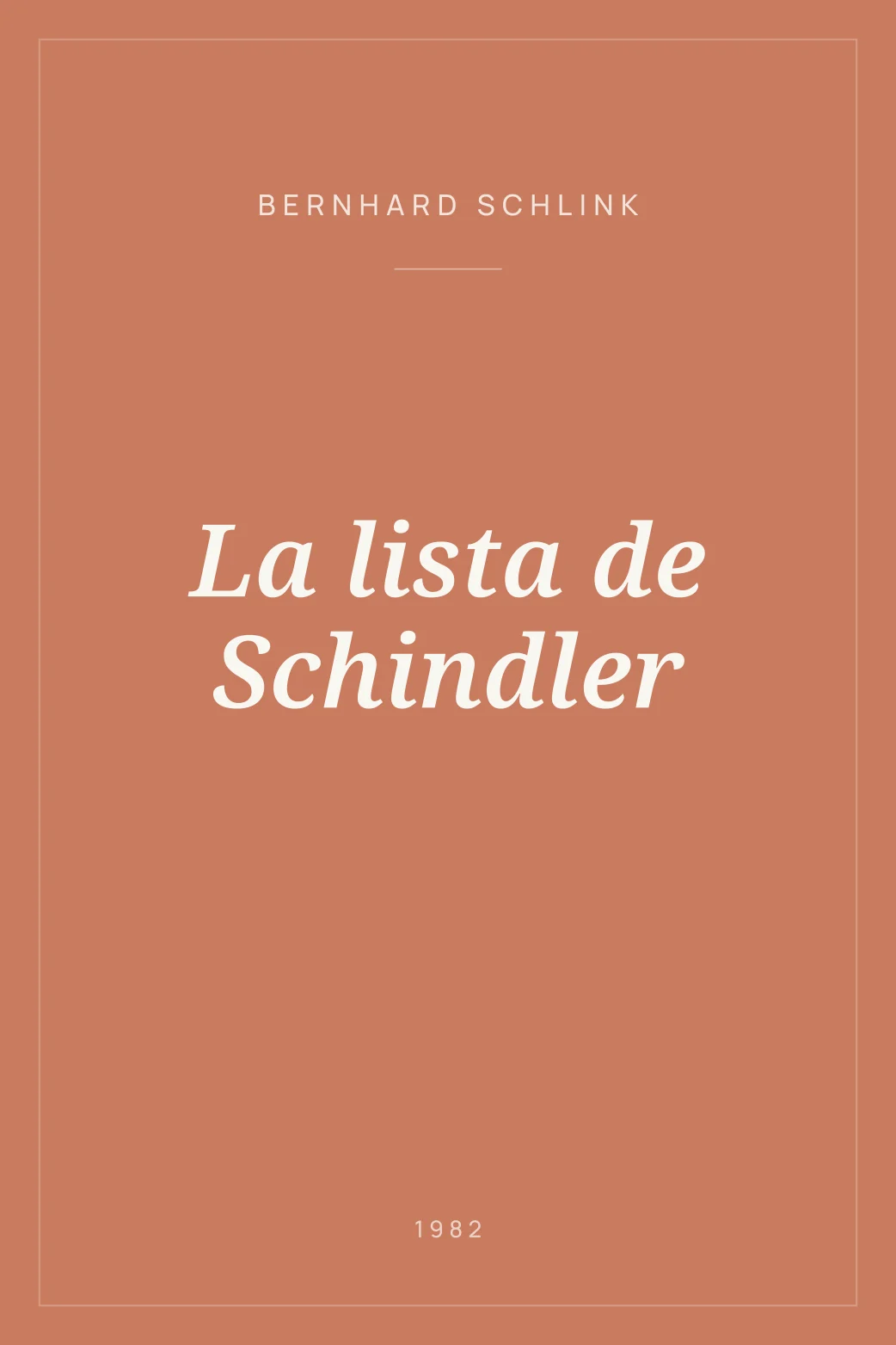 Portada de La lista de Schindler