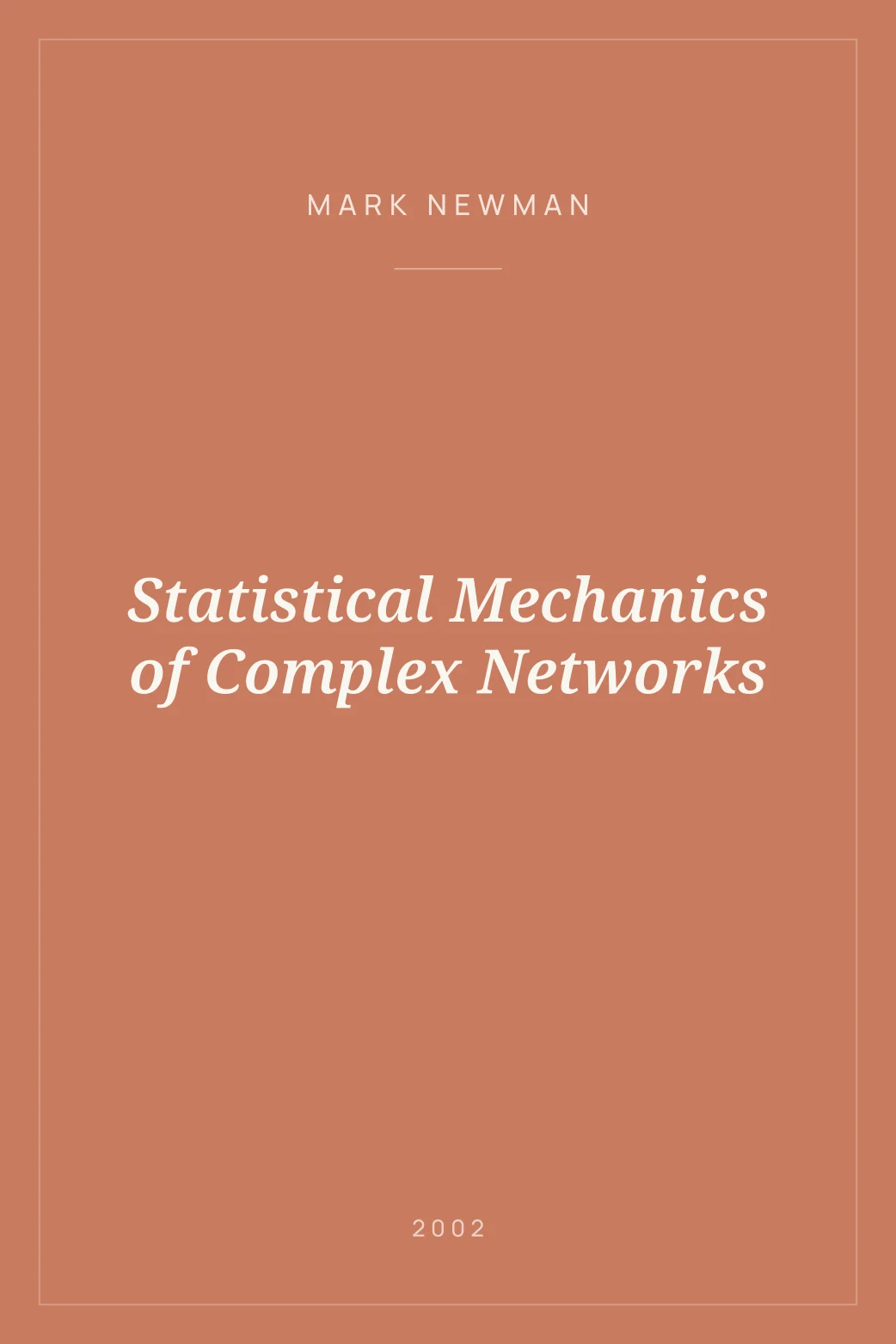 Portada de Statistical Mechanics of Complex Networks