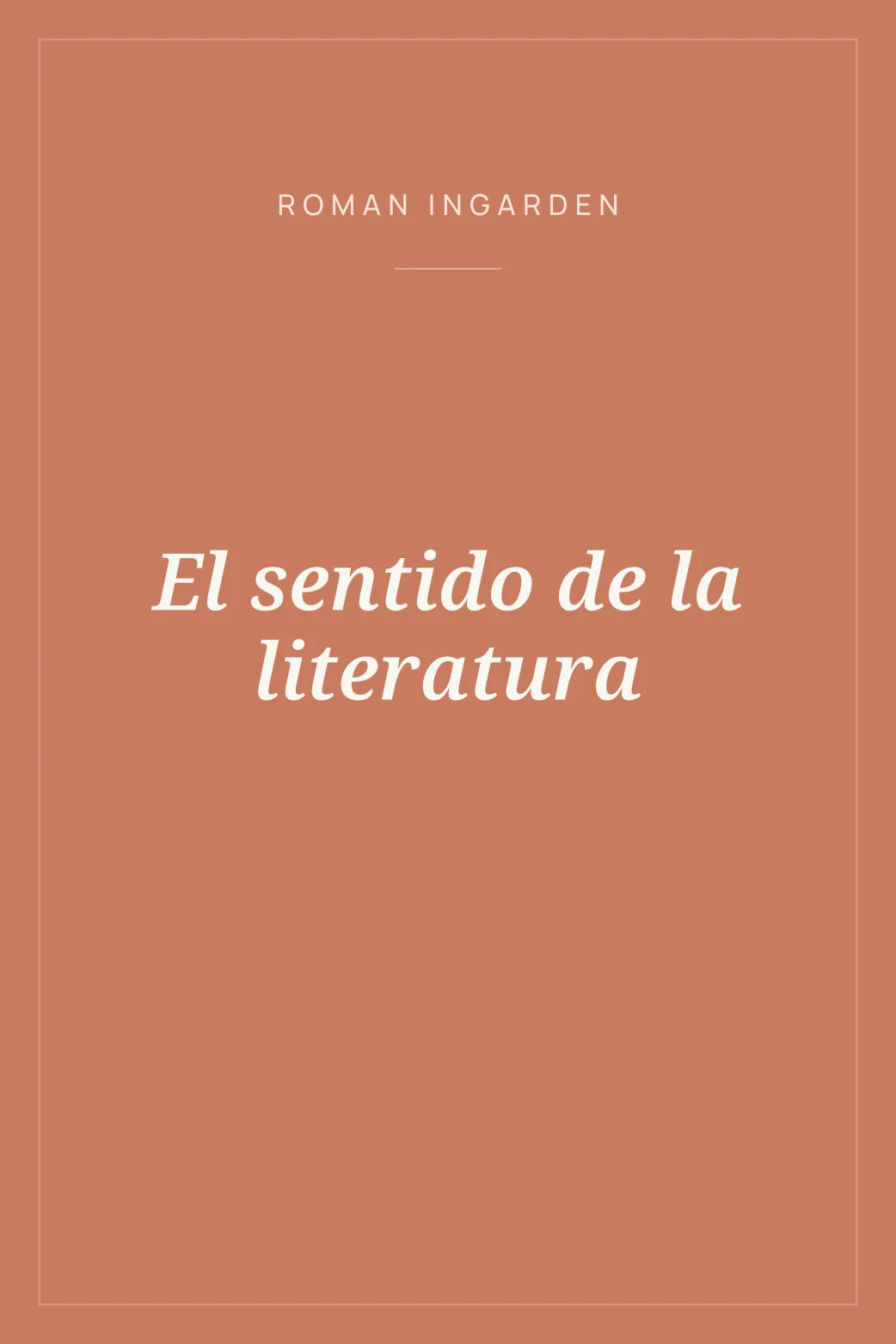 Portada de El sentido de la literatura