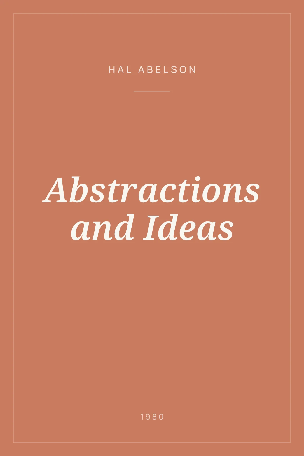 Portada de Abstractions and Ideas