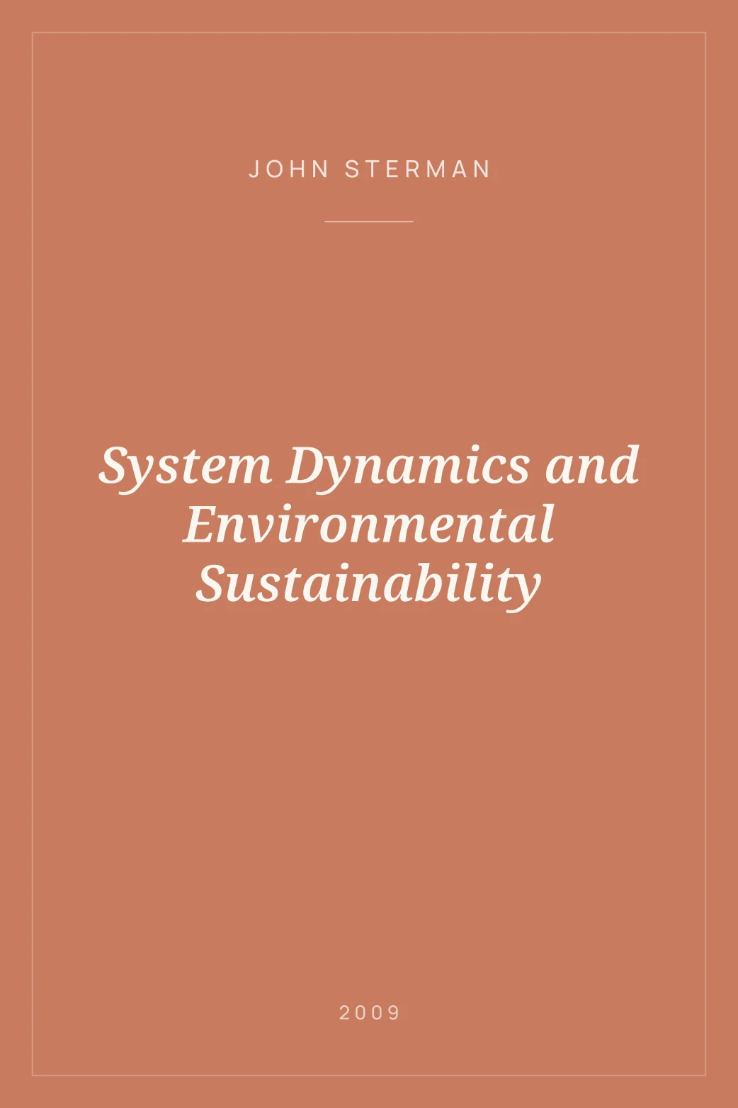 Portada de System Dynamics and Environmental Sustainability