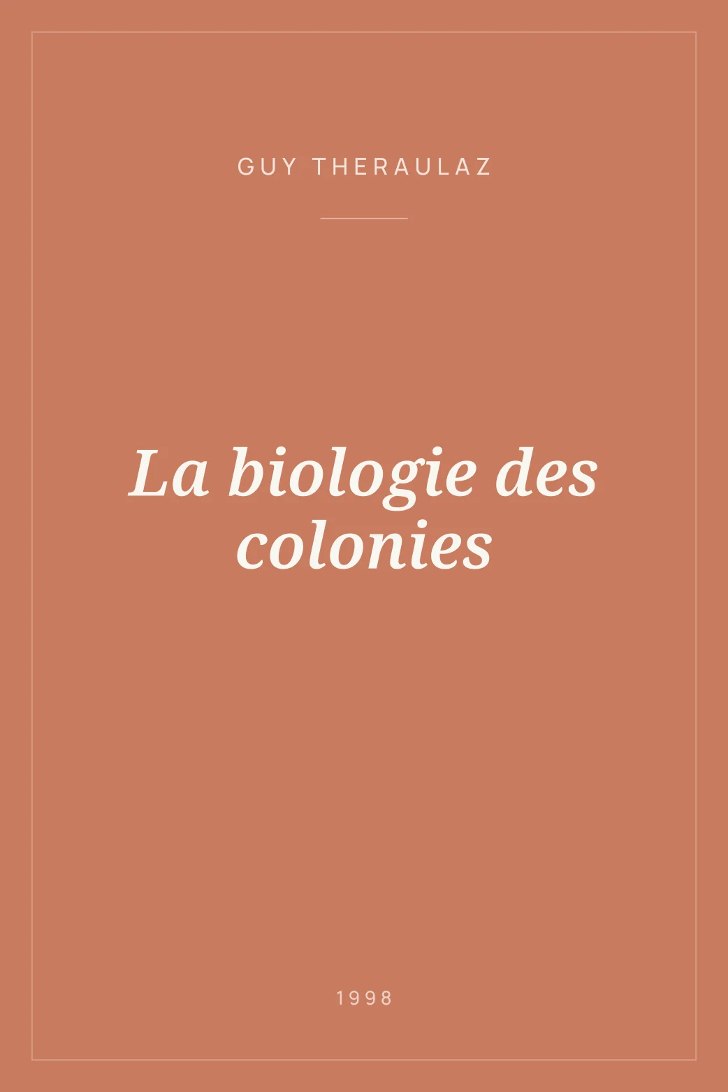 Portada de La biologie des colonies