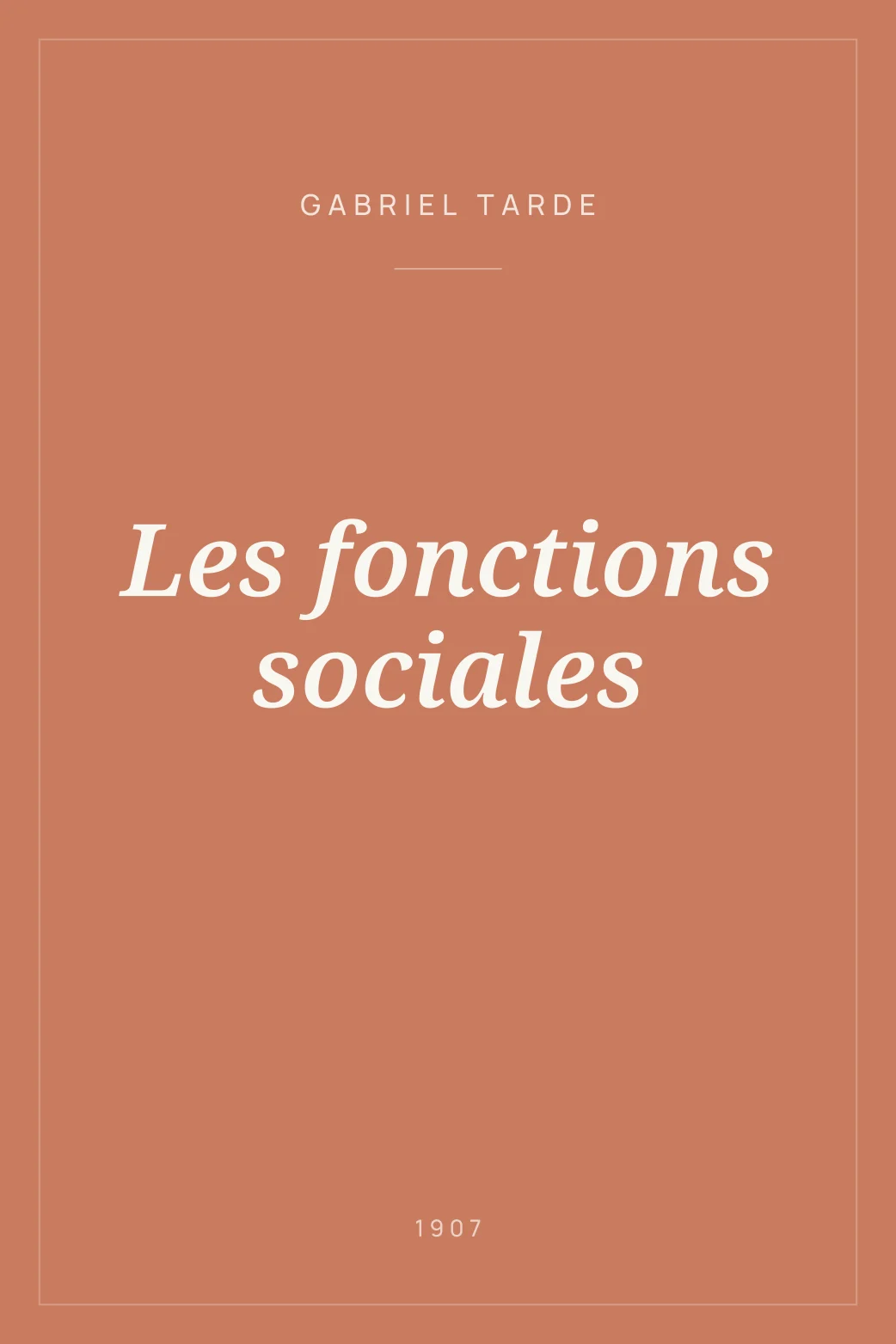 Portada de Les fonctions sociales