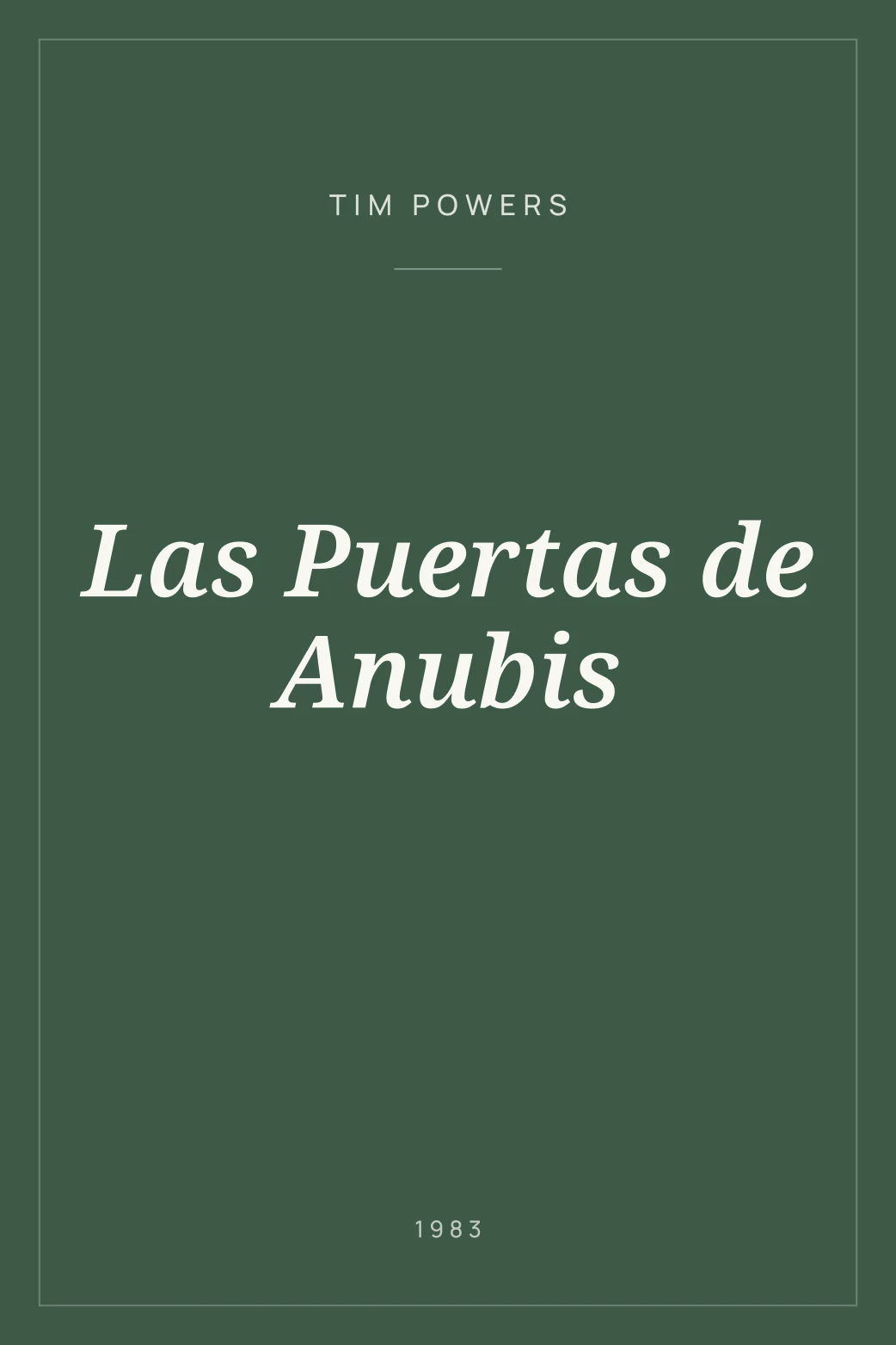 Portada de Las Puertas de Anubis
