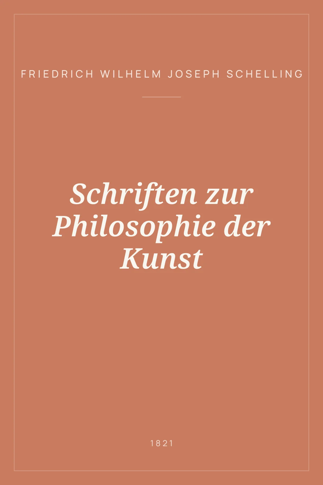 Portada de Schriften zur Philosophie der Kunst