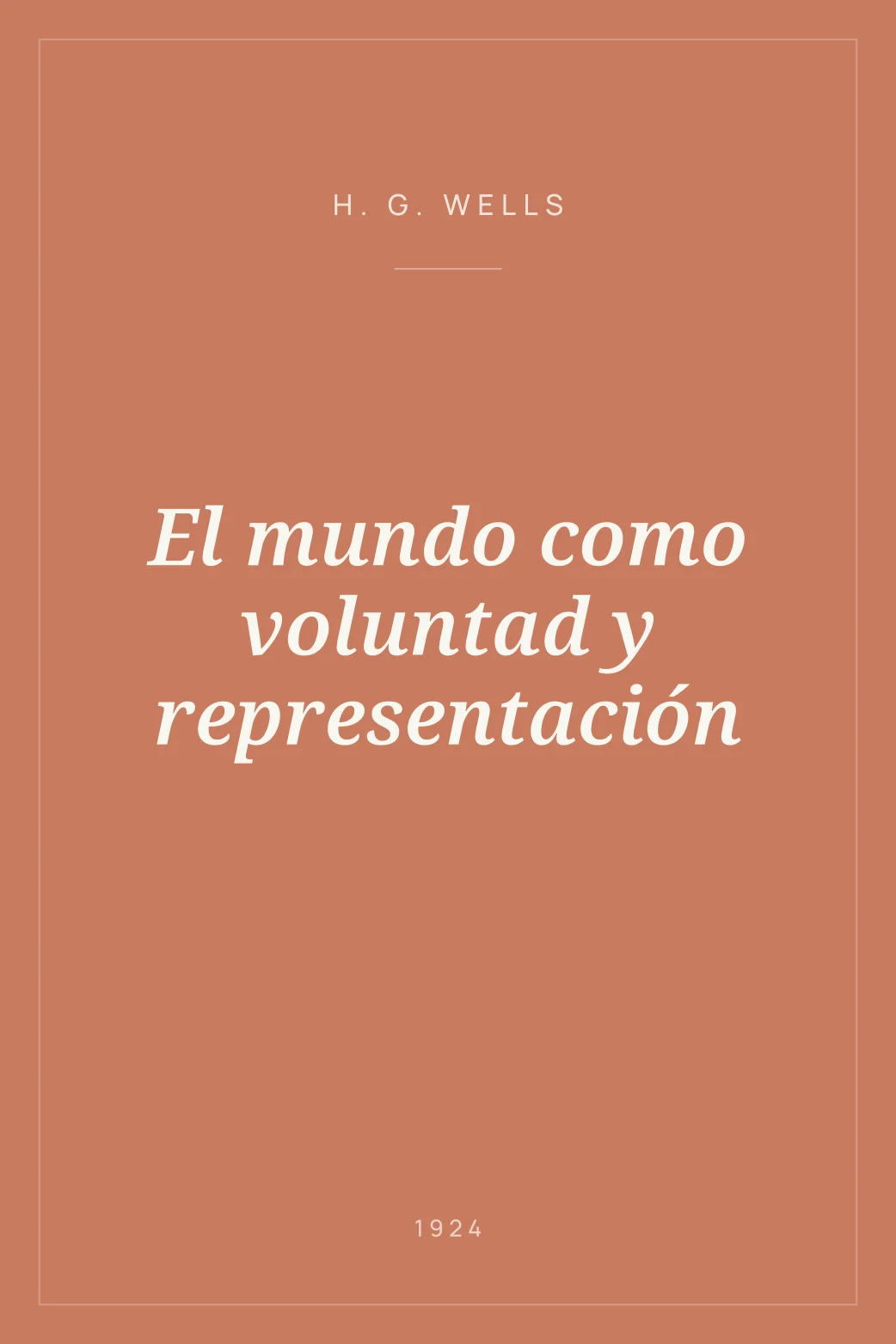 Portada de El mundo como voluntad y representación