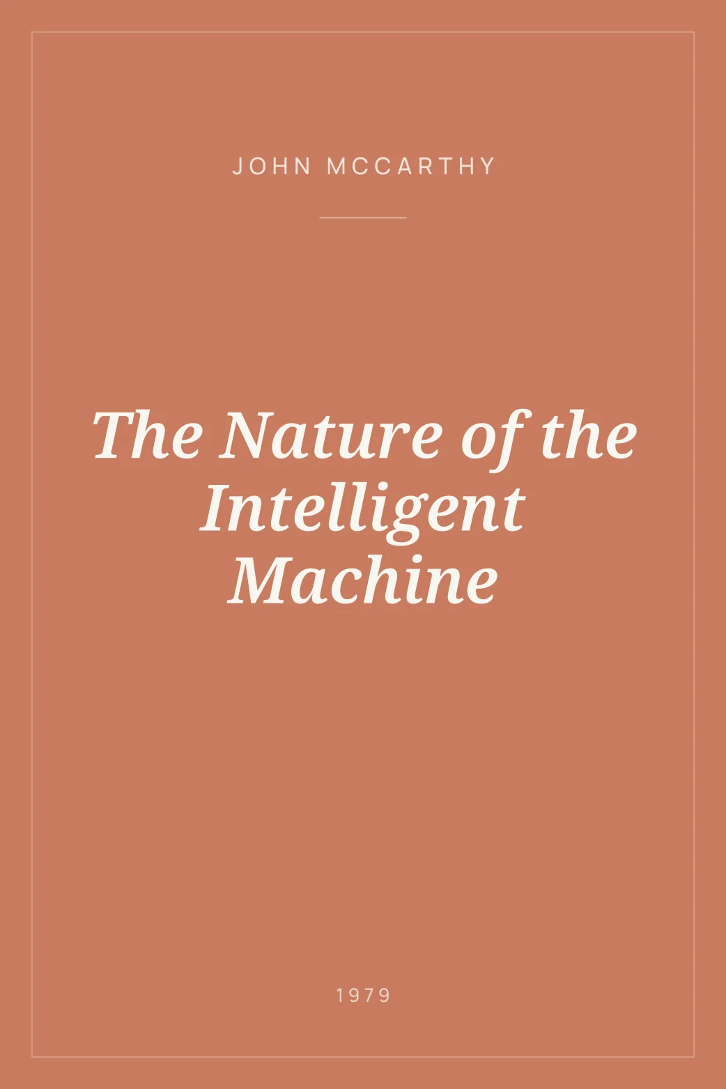 Portada de The Nature of the Intelligent Machine