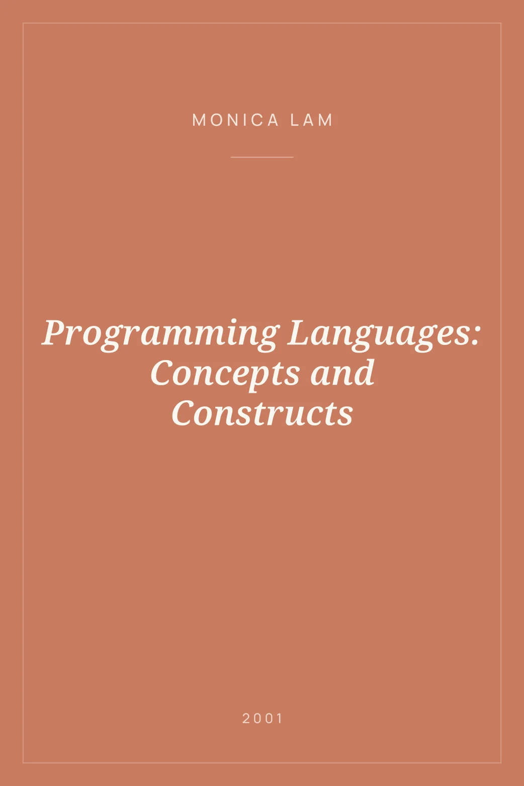 Portada de Programming Languages: Concepts and Constructs