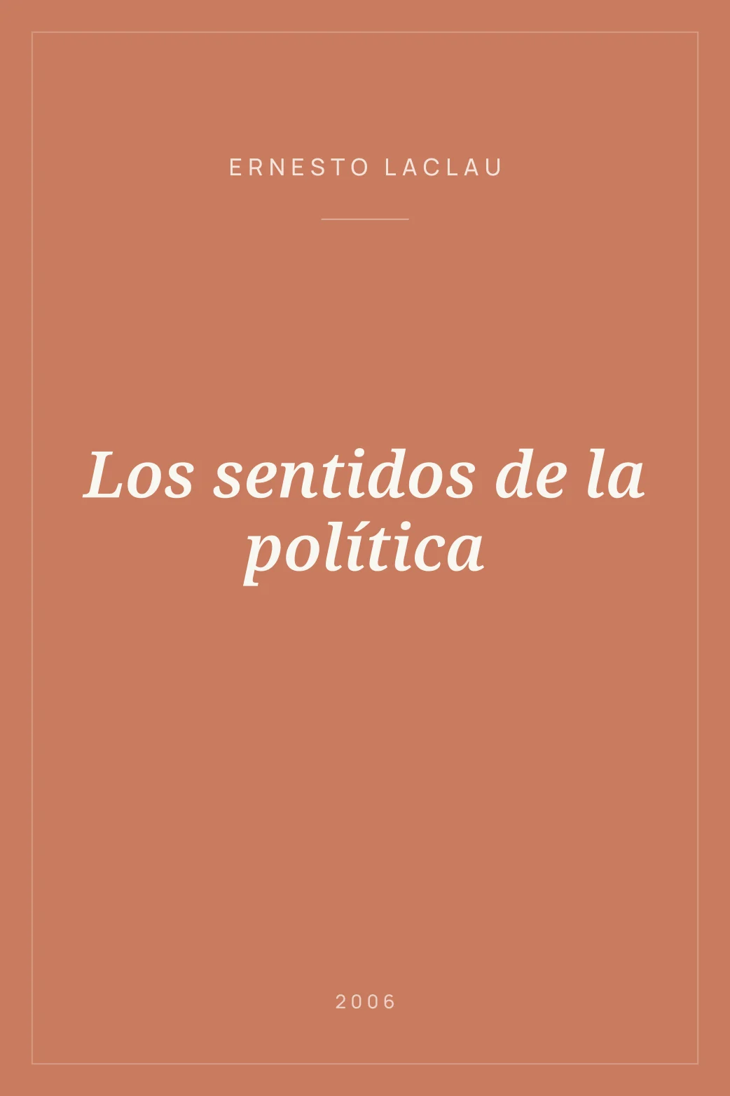 Portada de Los sentidos de la política