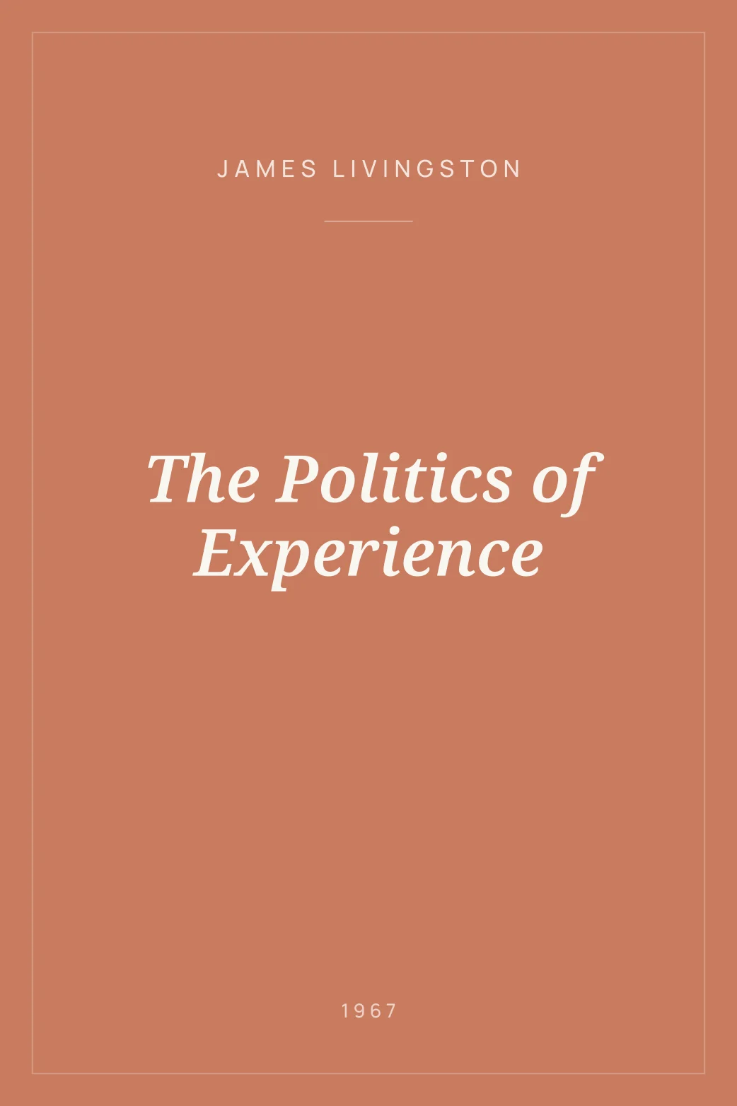 Portada de The Politics of Experience