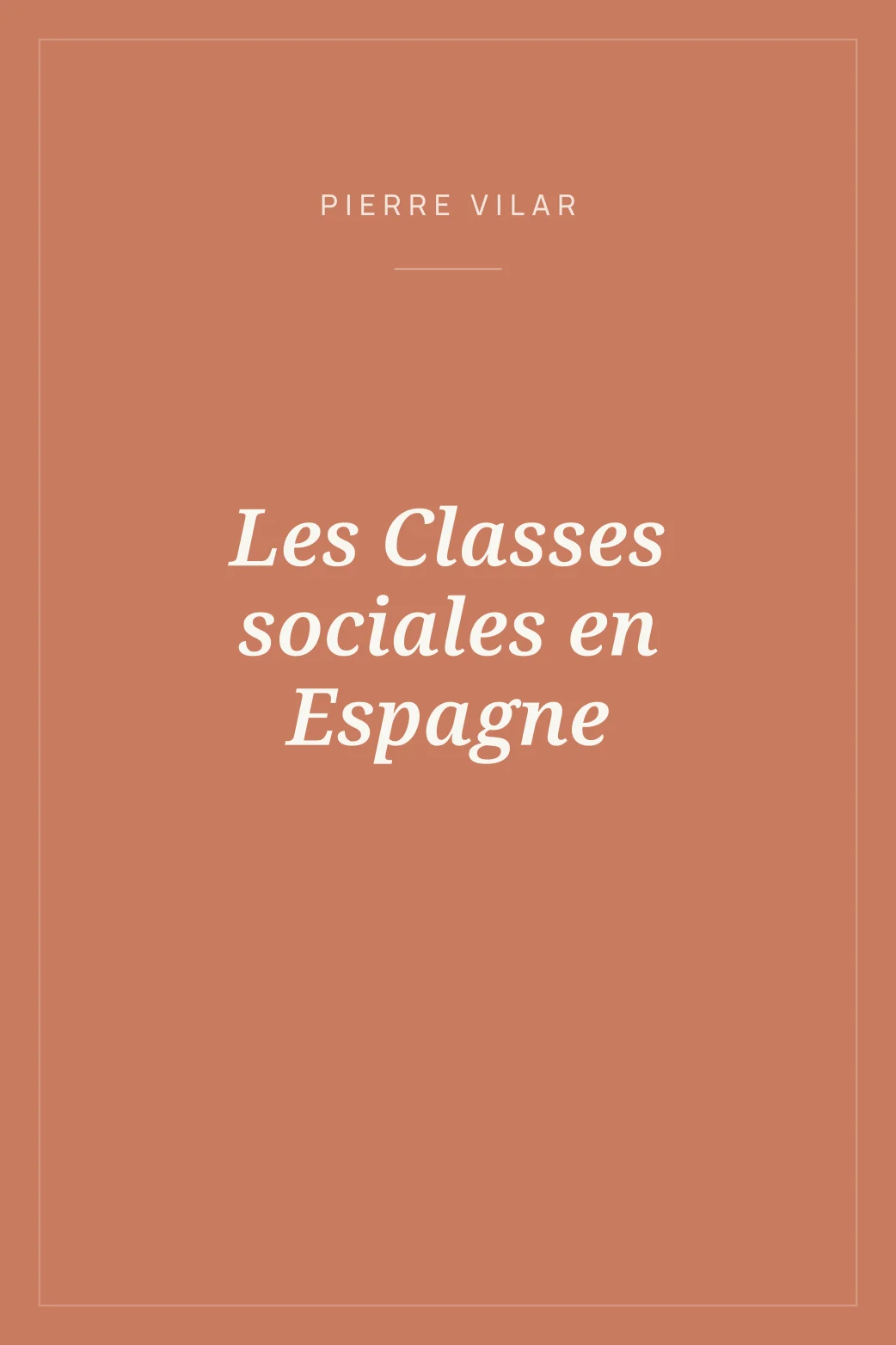 Portada de Les Classes sociales en Espagne