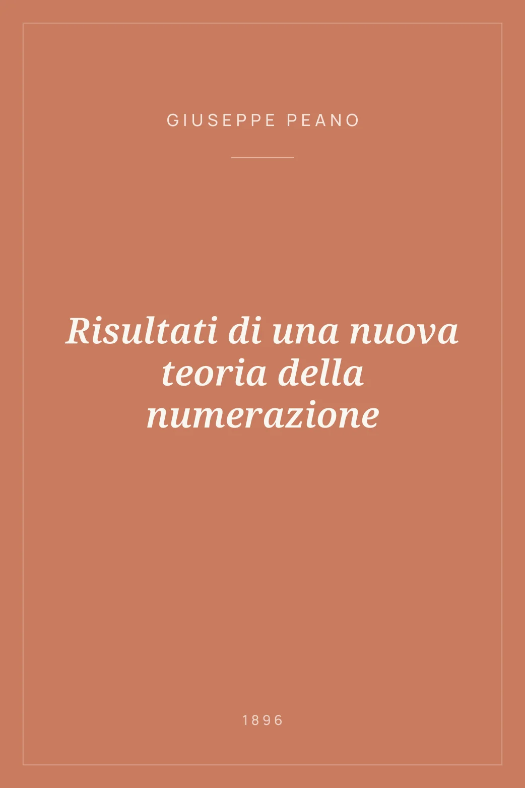 Portada de Risultati di una nuova teoria della numerazione
