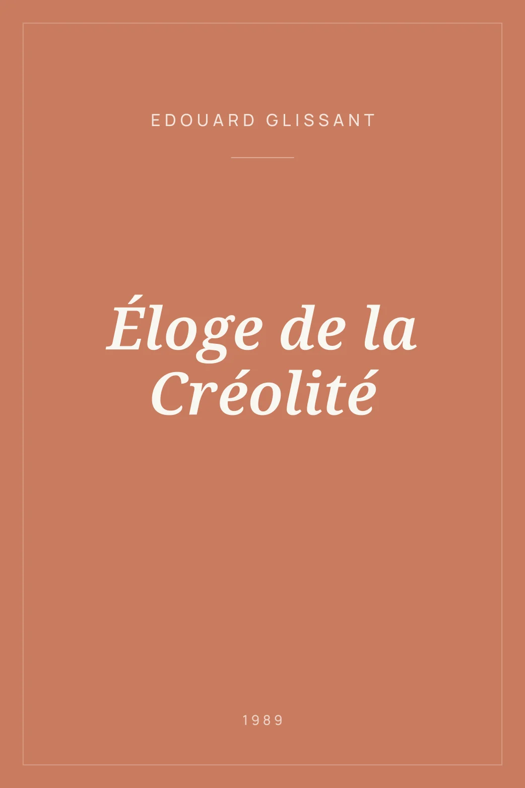Portada de Éloge de la Créolité