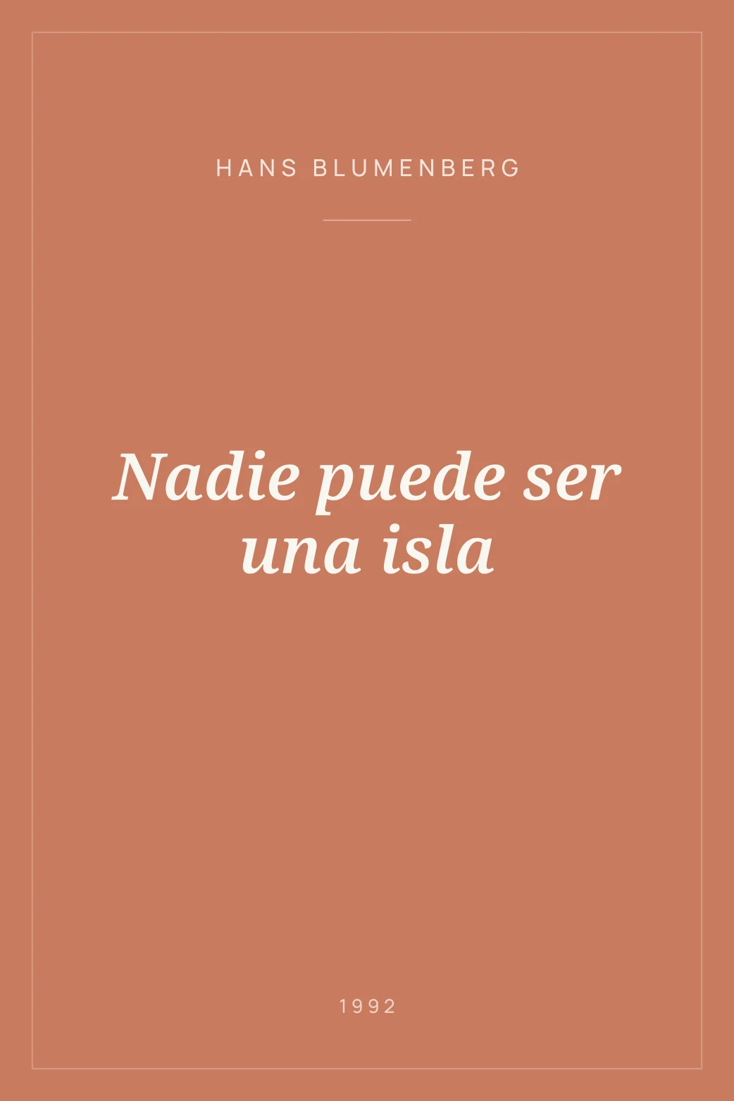 Portada de Nadie puede ser una isla