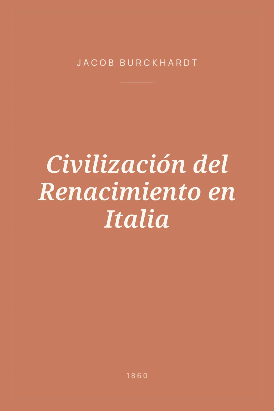 Portada de Civilización del Renacimiento en Italia