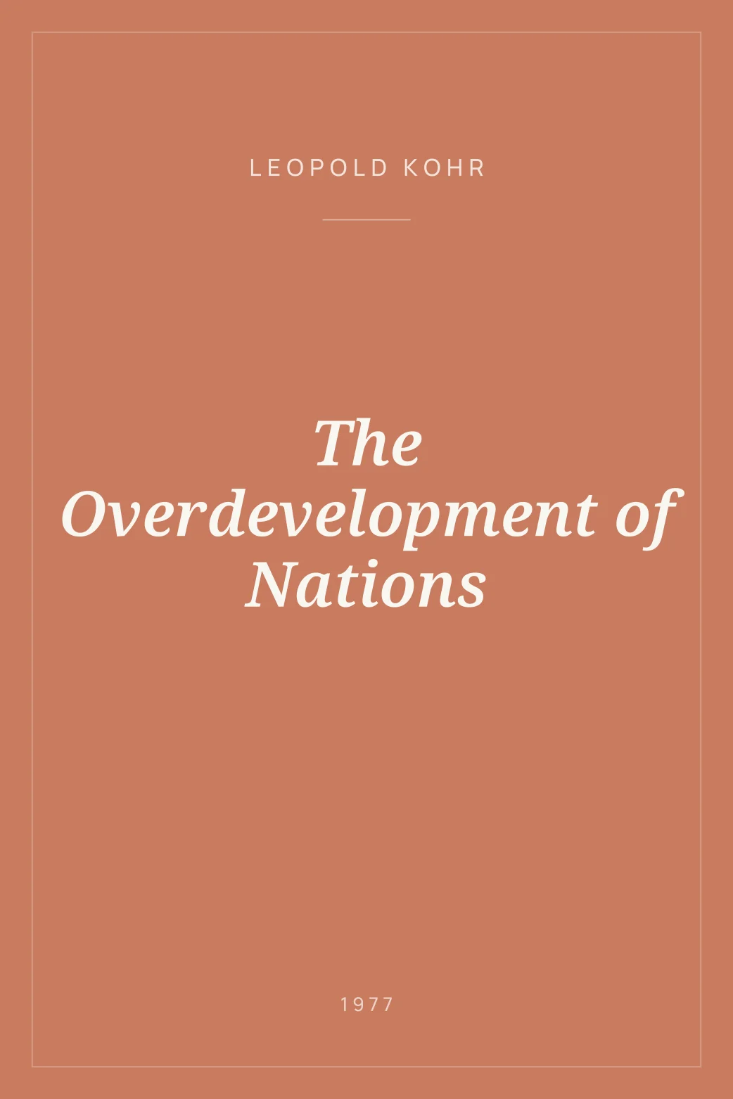 Portada de The Overdevelopment of Nations
