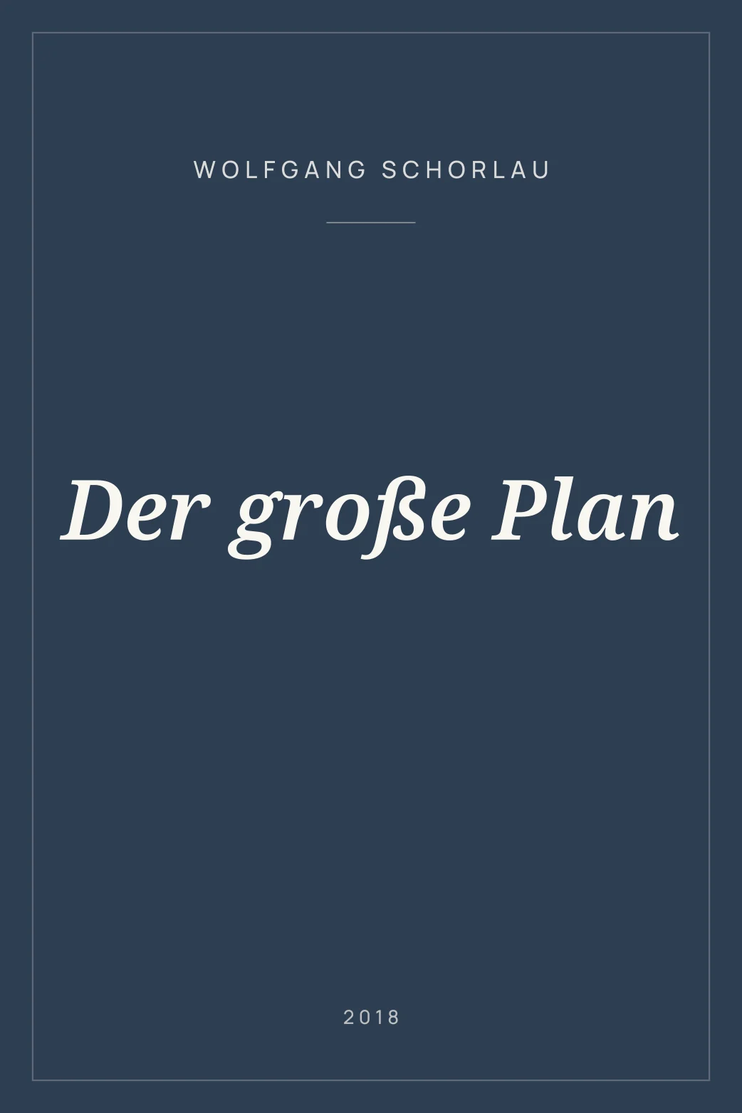 Portada de Der große Plan