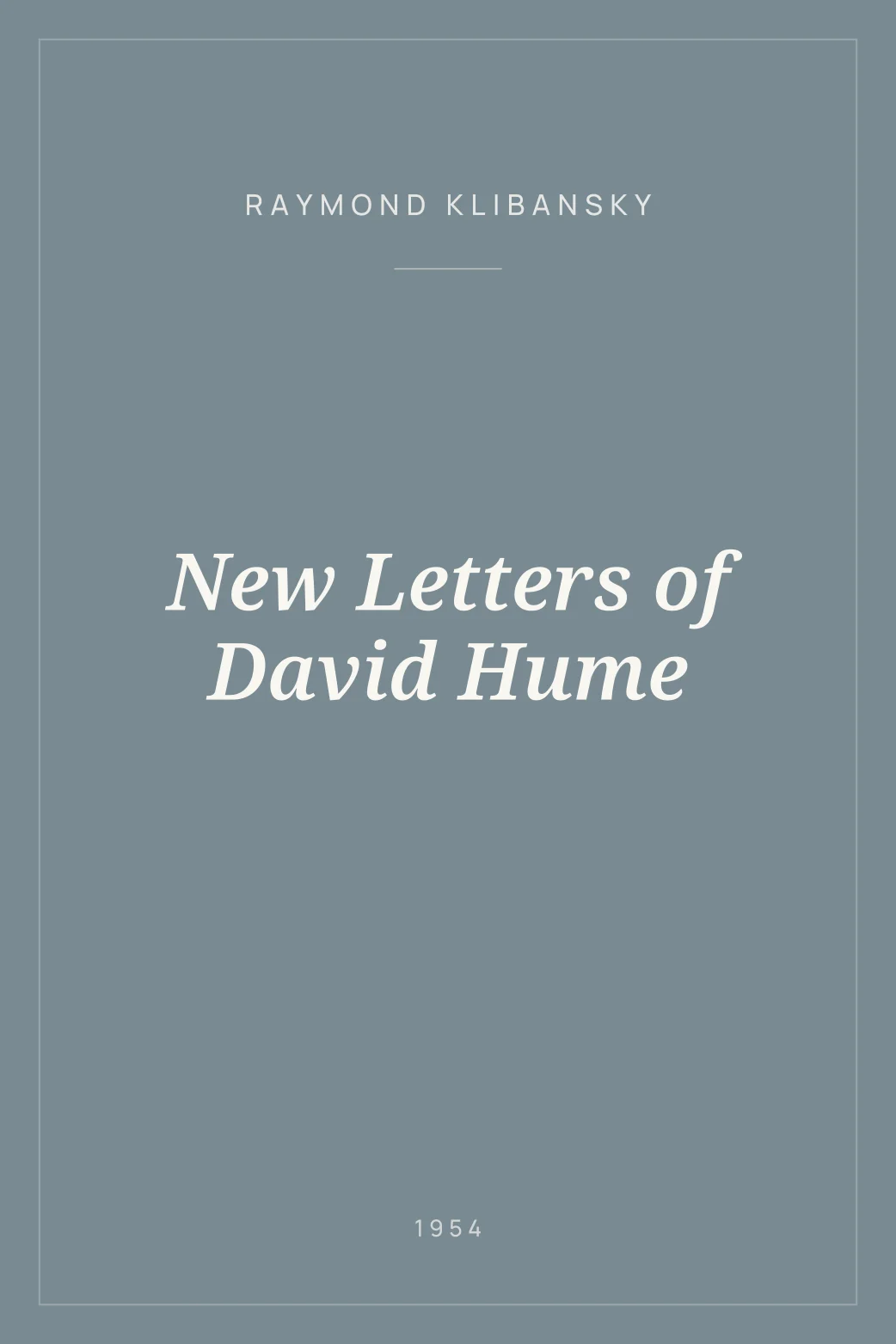 Portada de New Letters of David Hume