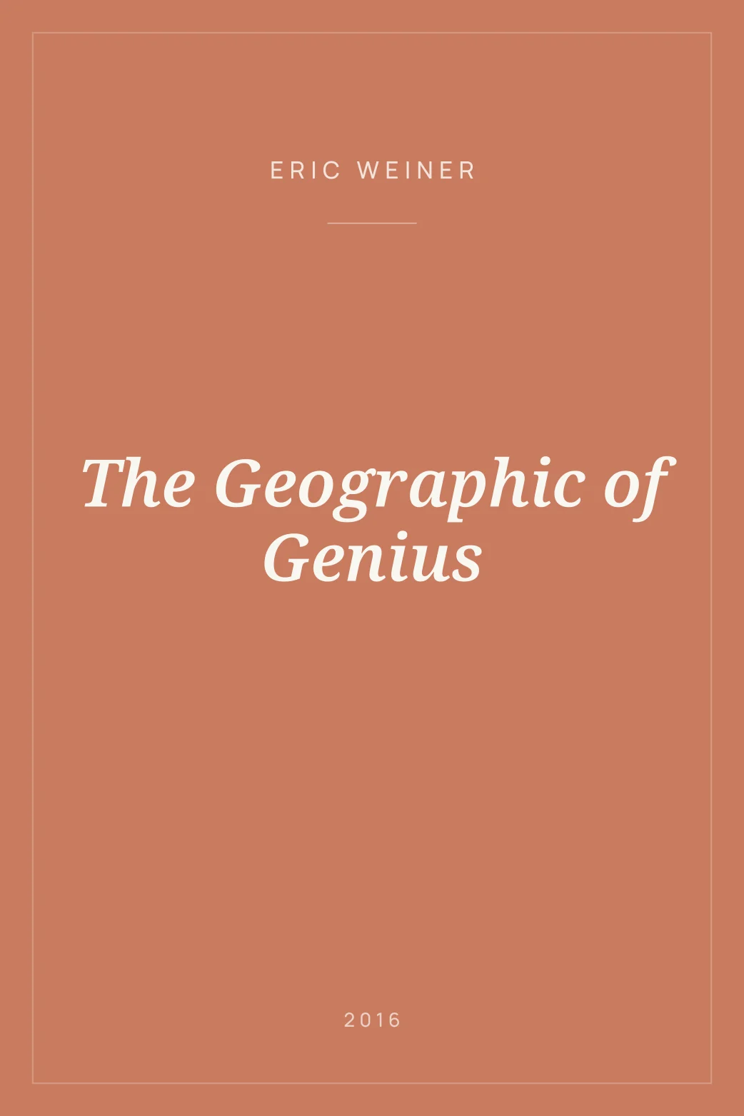 Portada de The Geographic of Genius