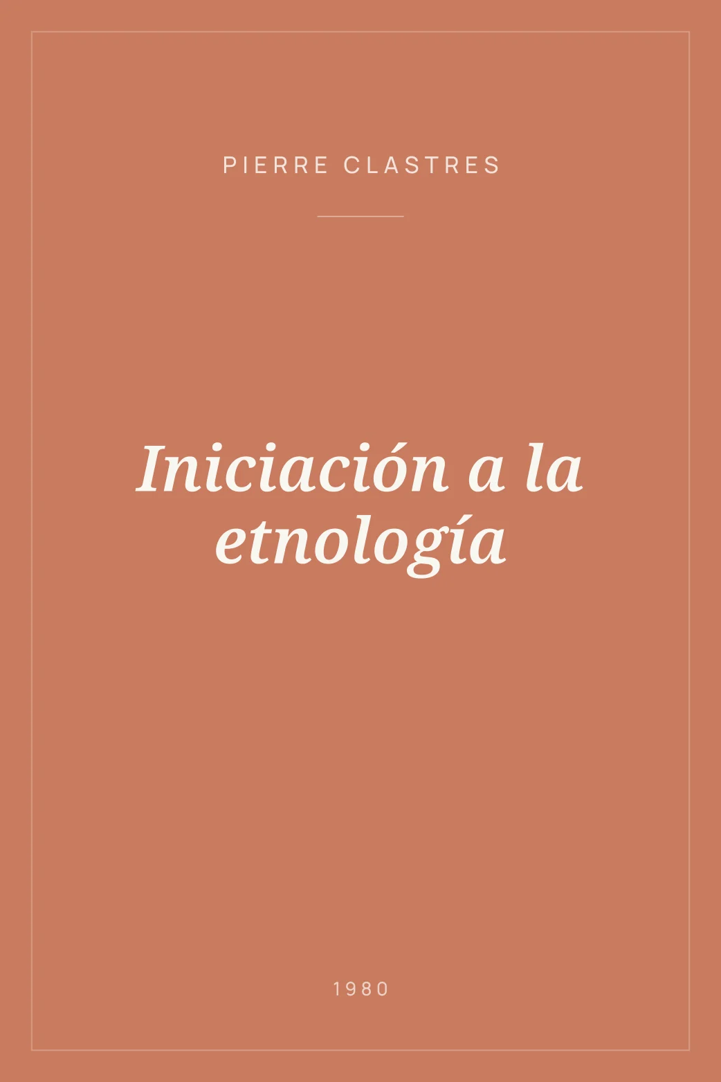 Portada de Iniciación a la etnología