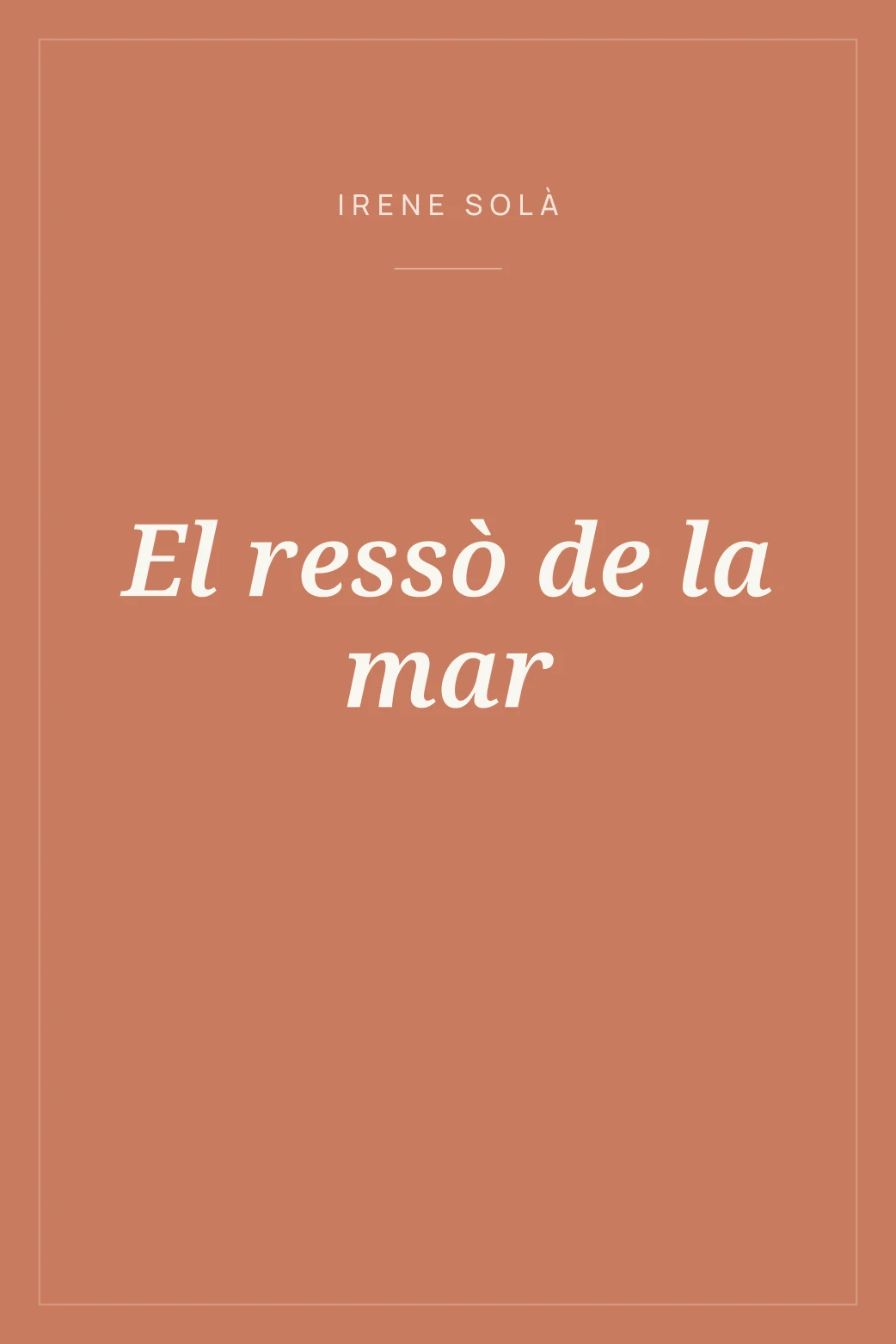 Portada de El ressò de la mar