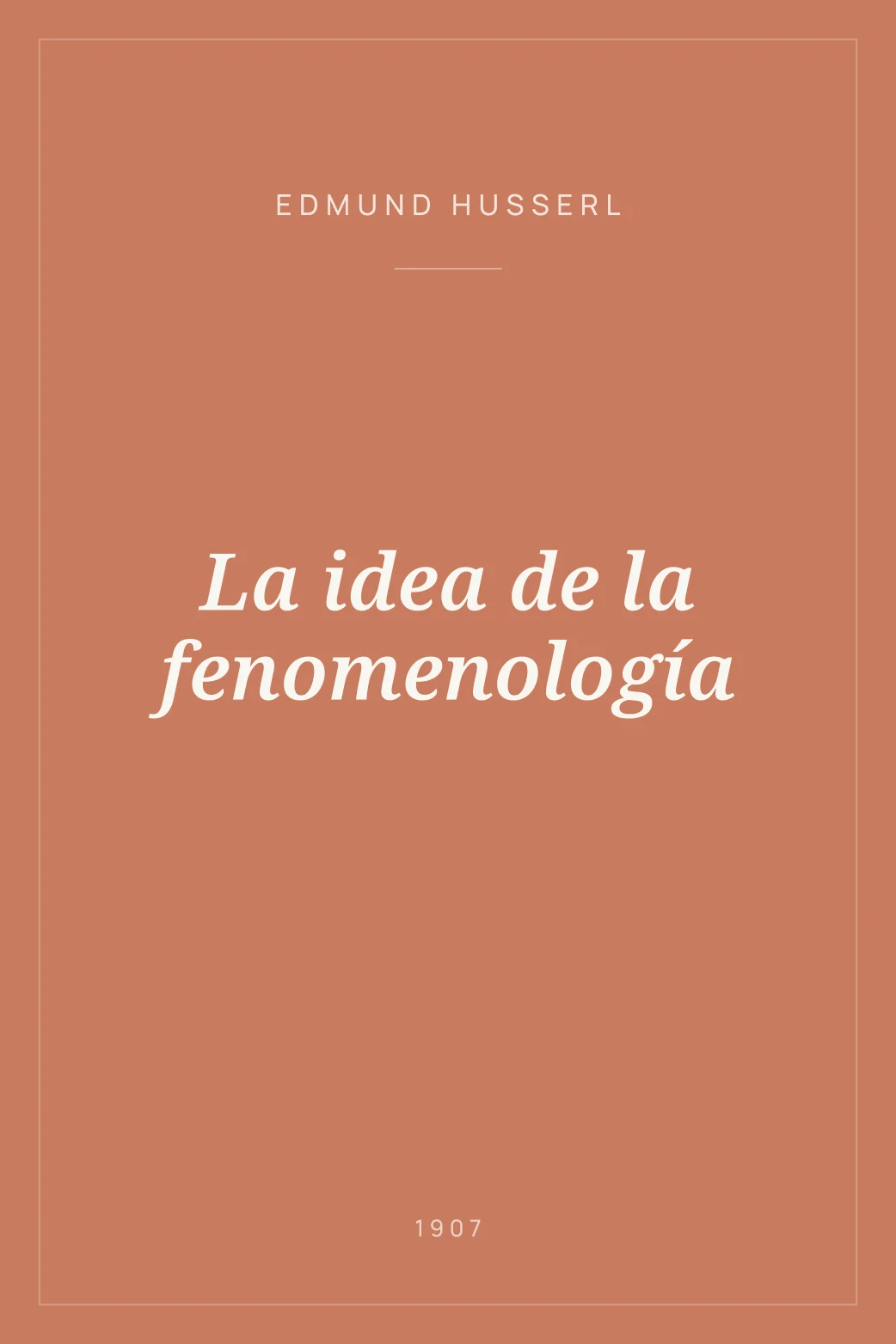 Portada de La idea de la fenomenología