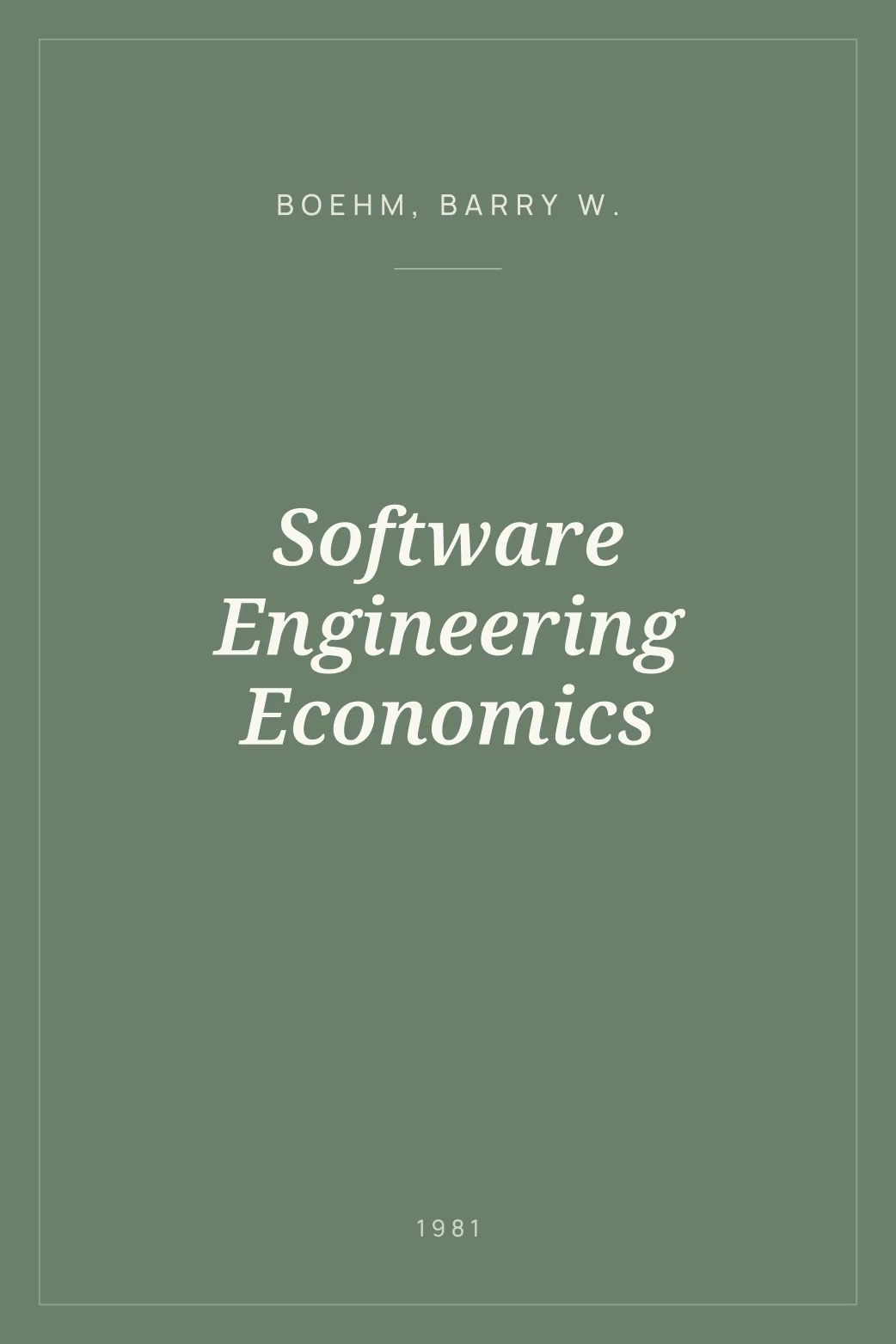 Portada de Software Engineering Economics