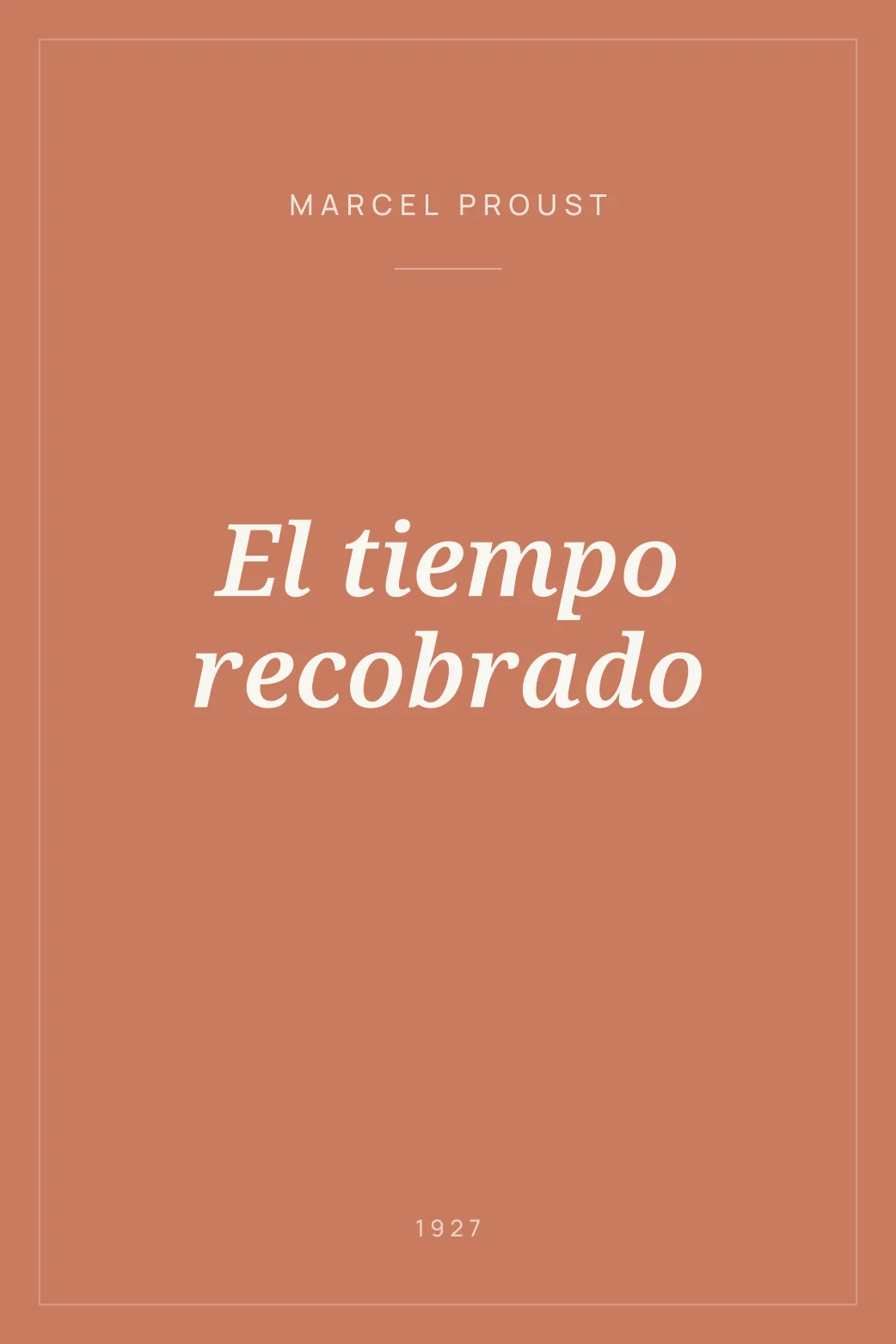 Portada de El tiempo recobrado