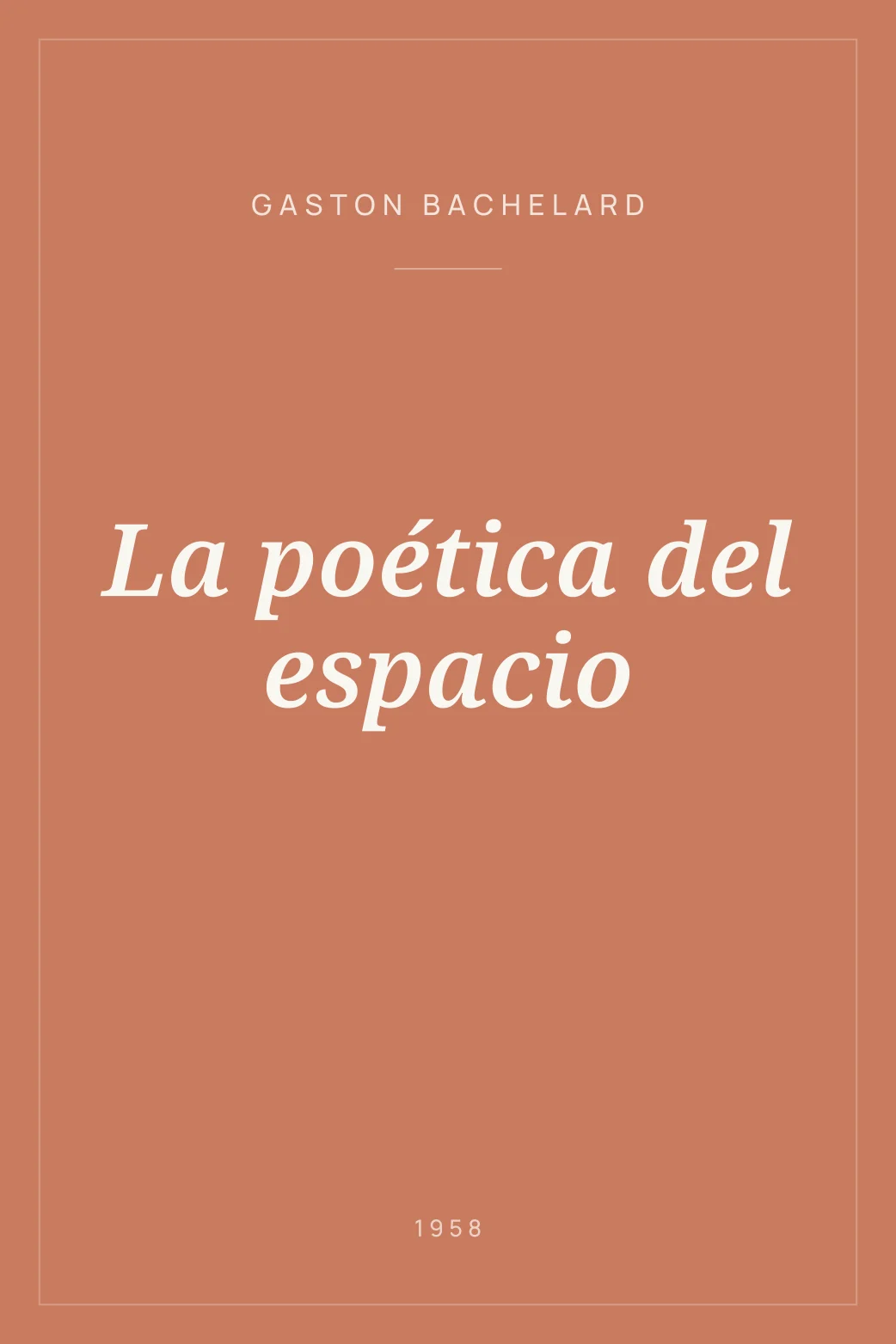 Portada de La poética del espacio