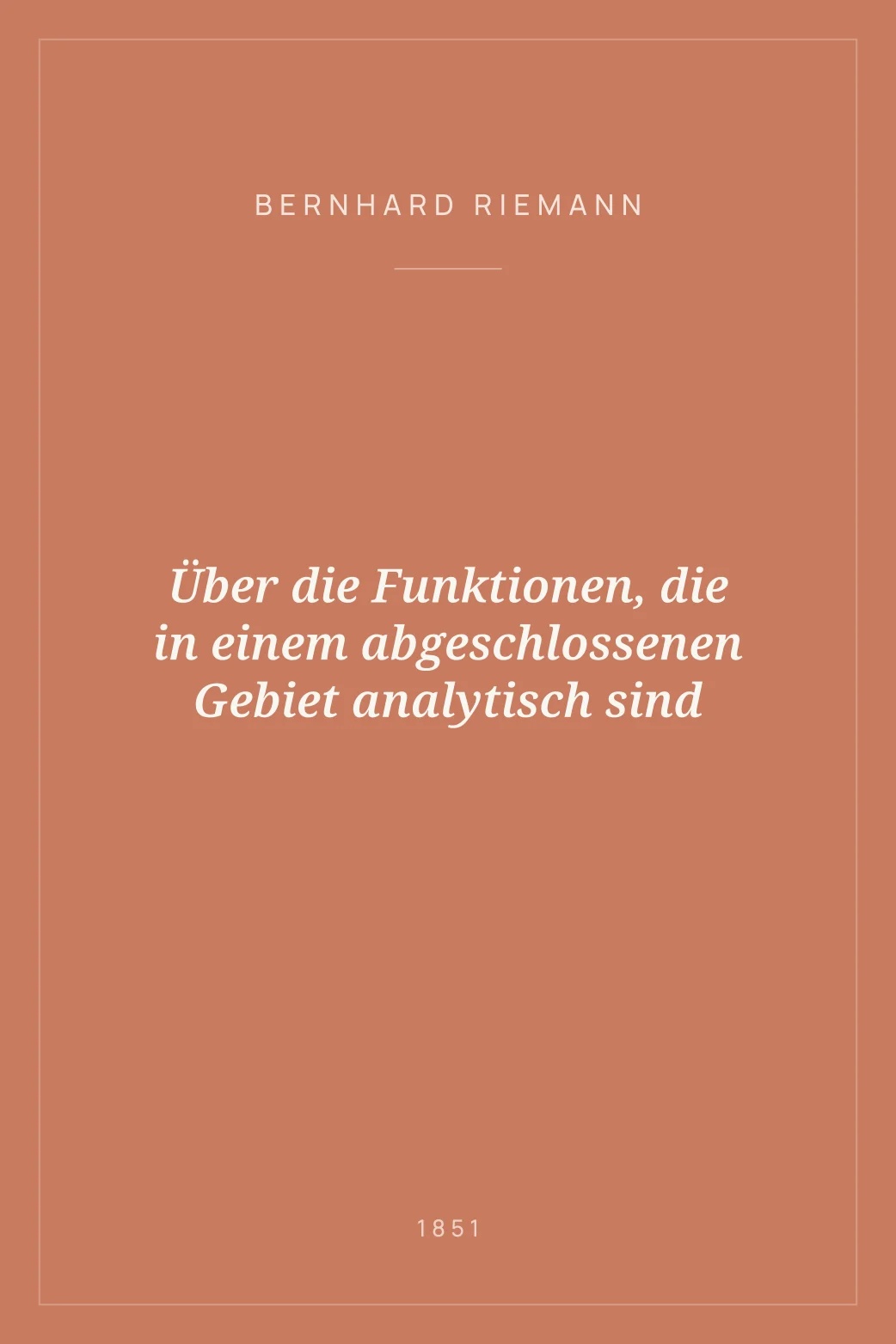 Portada de Über die Funktionen, die in einem abgeschlossenen Gebiet analytisch sind