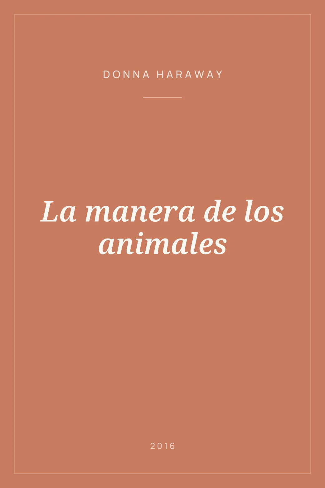 Portada de La manera de los animales