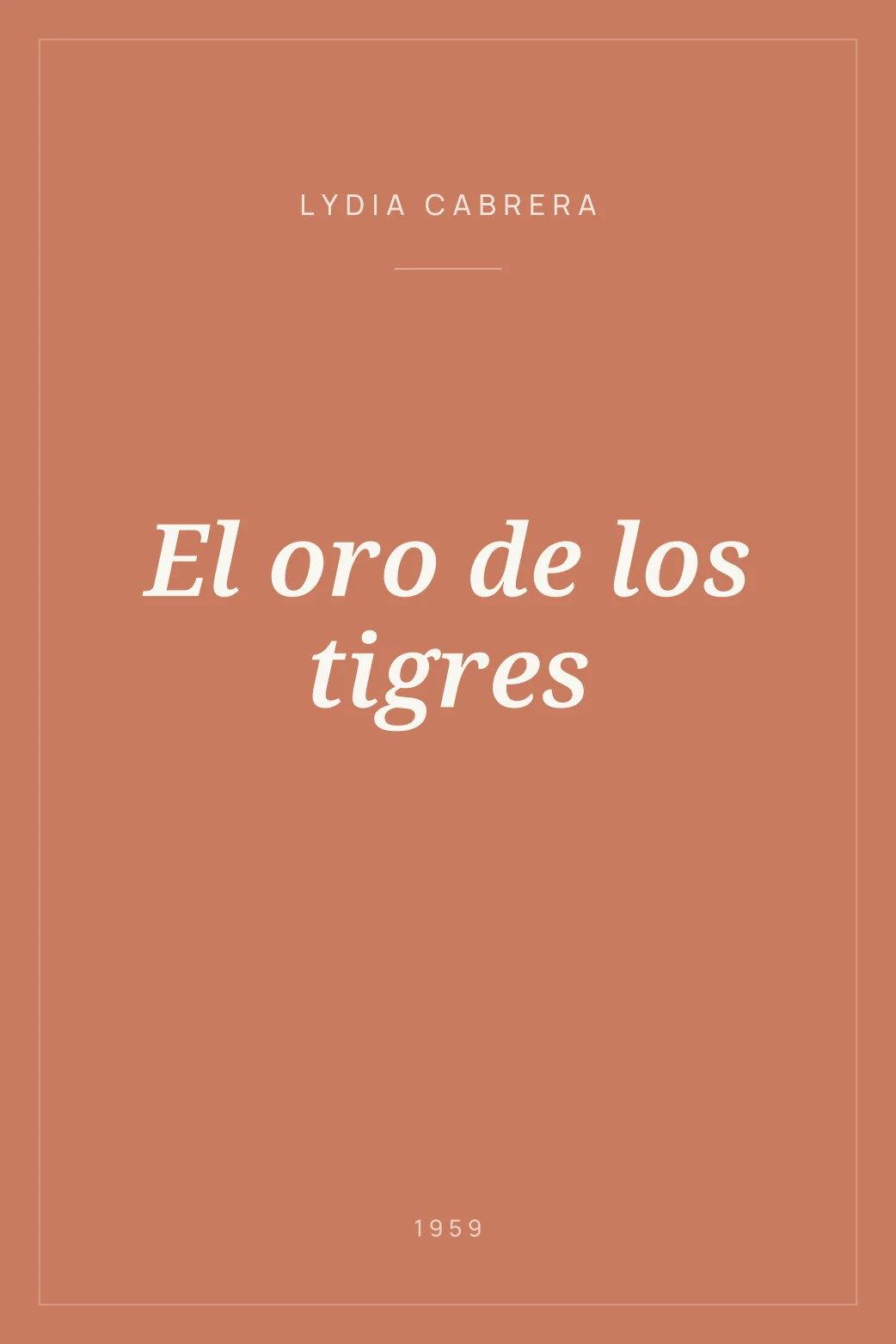 Portada de El oro de los tigres