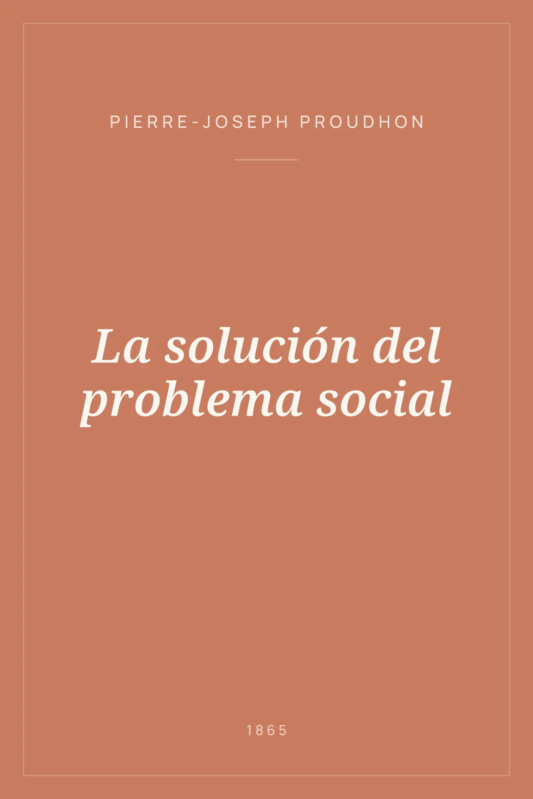 Portada de La solución del problema social