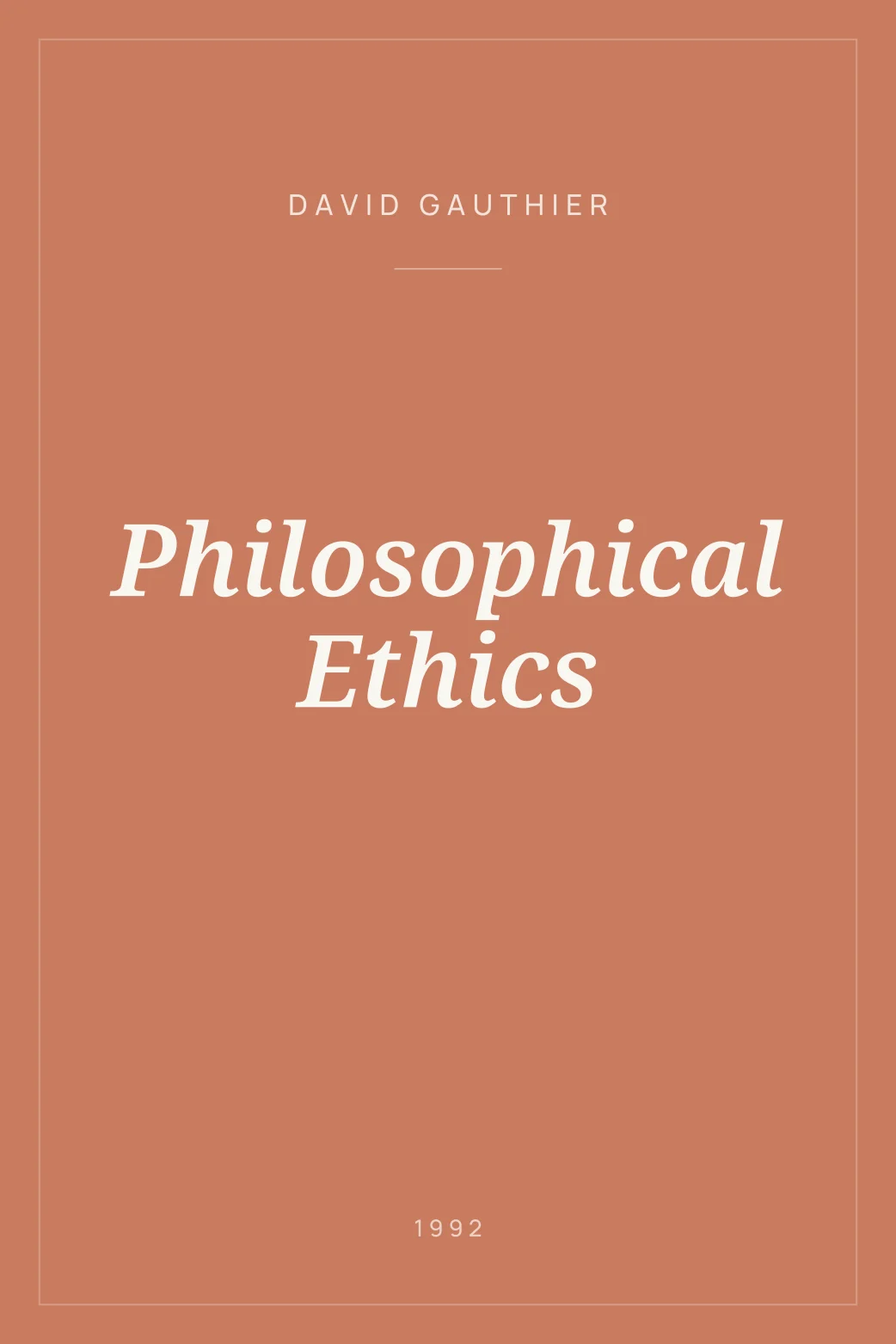 Portada de Philosophical Ethics