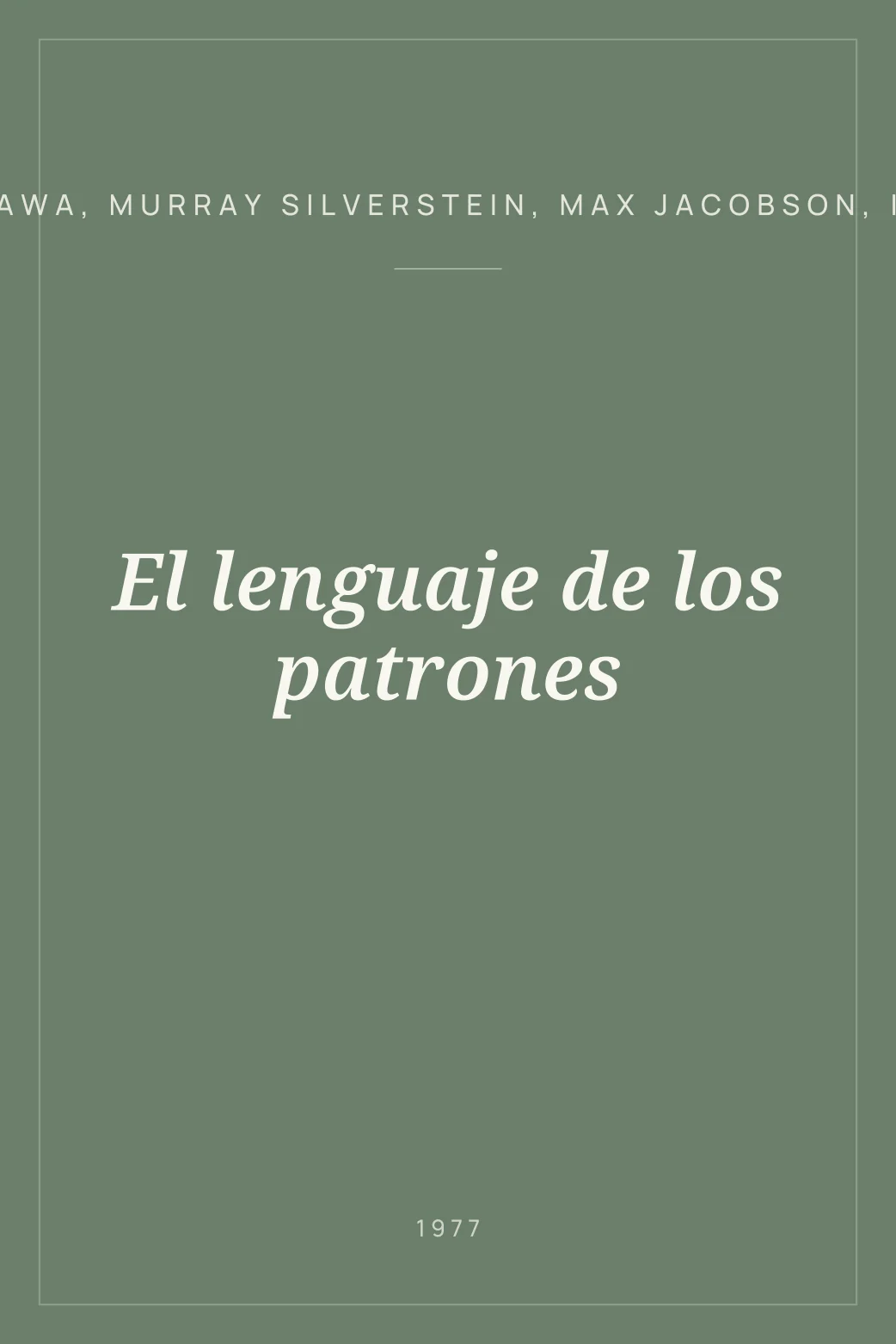 Portada de El lenguaje de los patrones