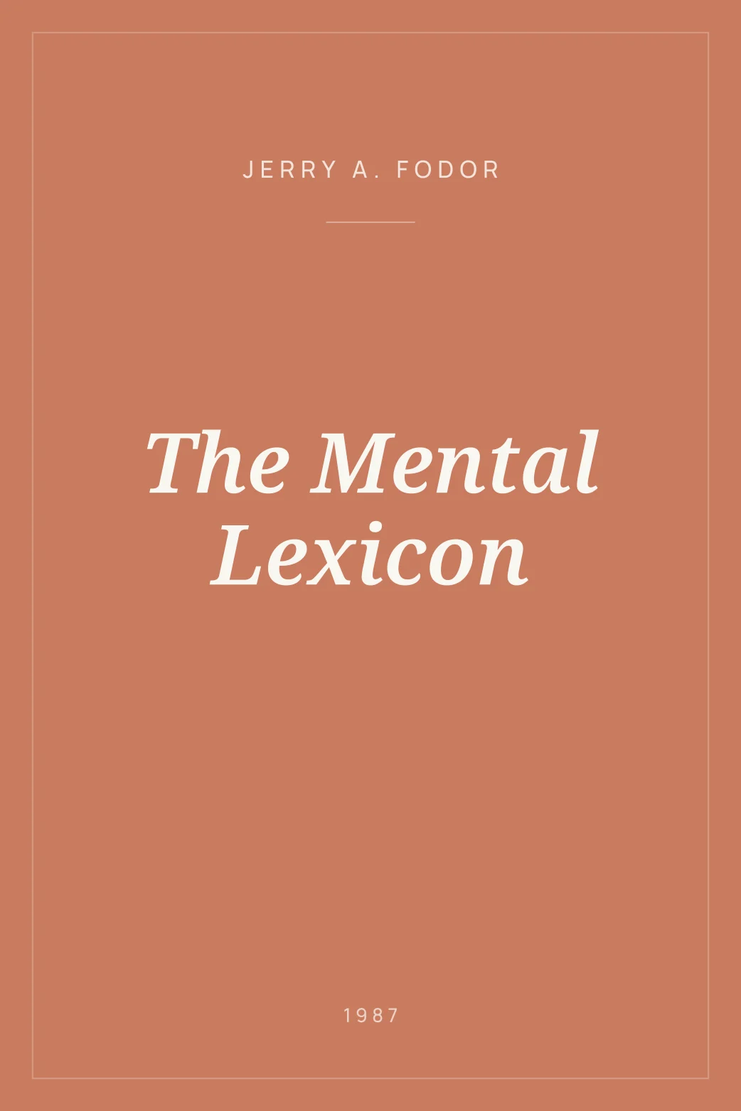 Portada de The Mental Lexicon