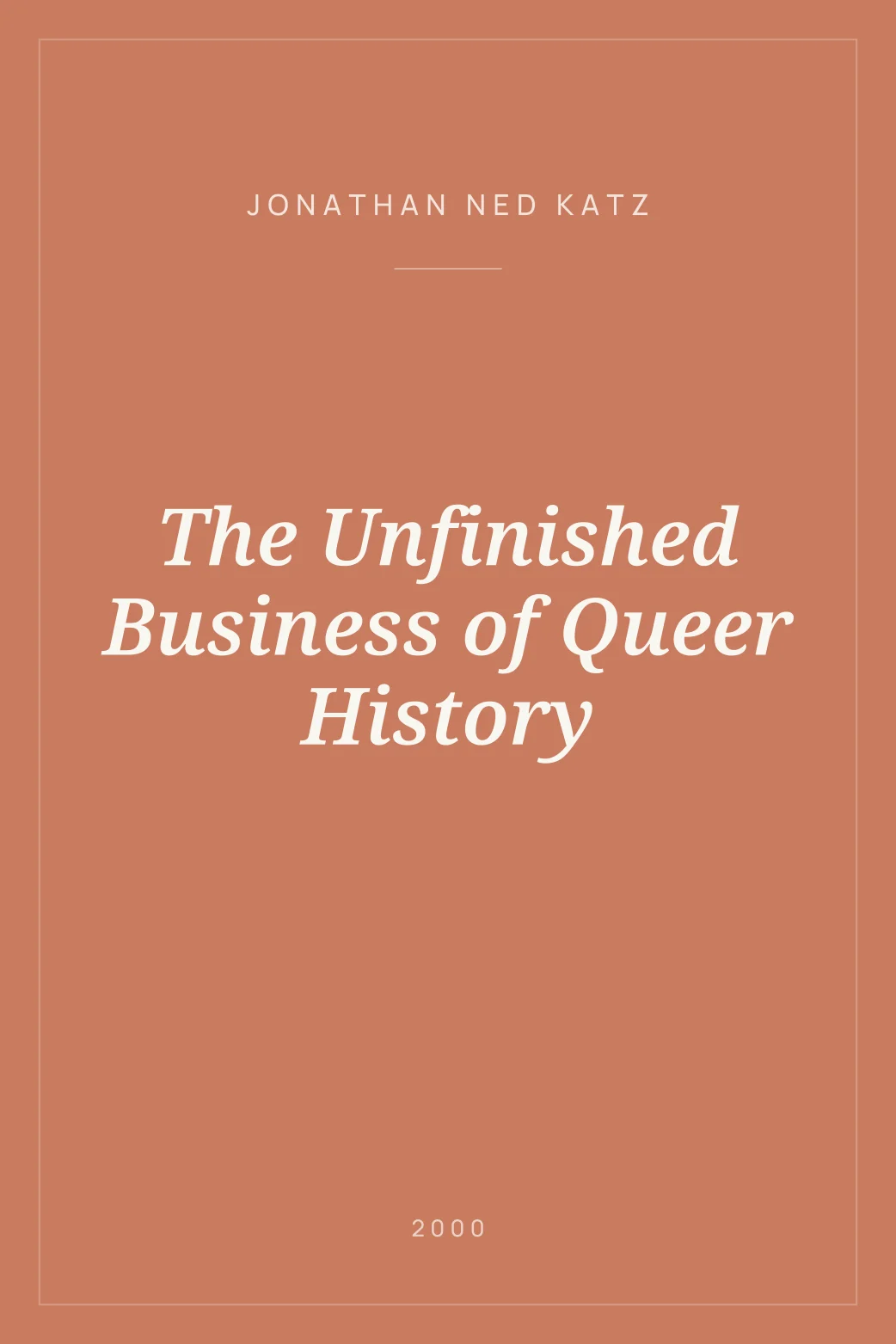 Portada de The Unfinished Business of Queer History