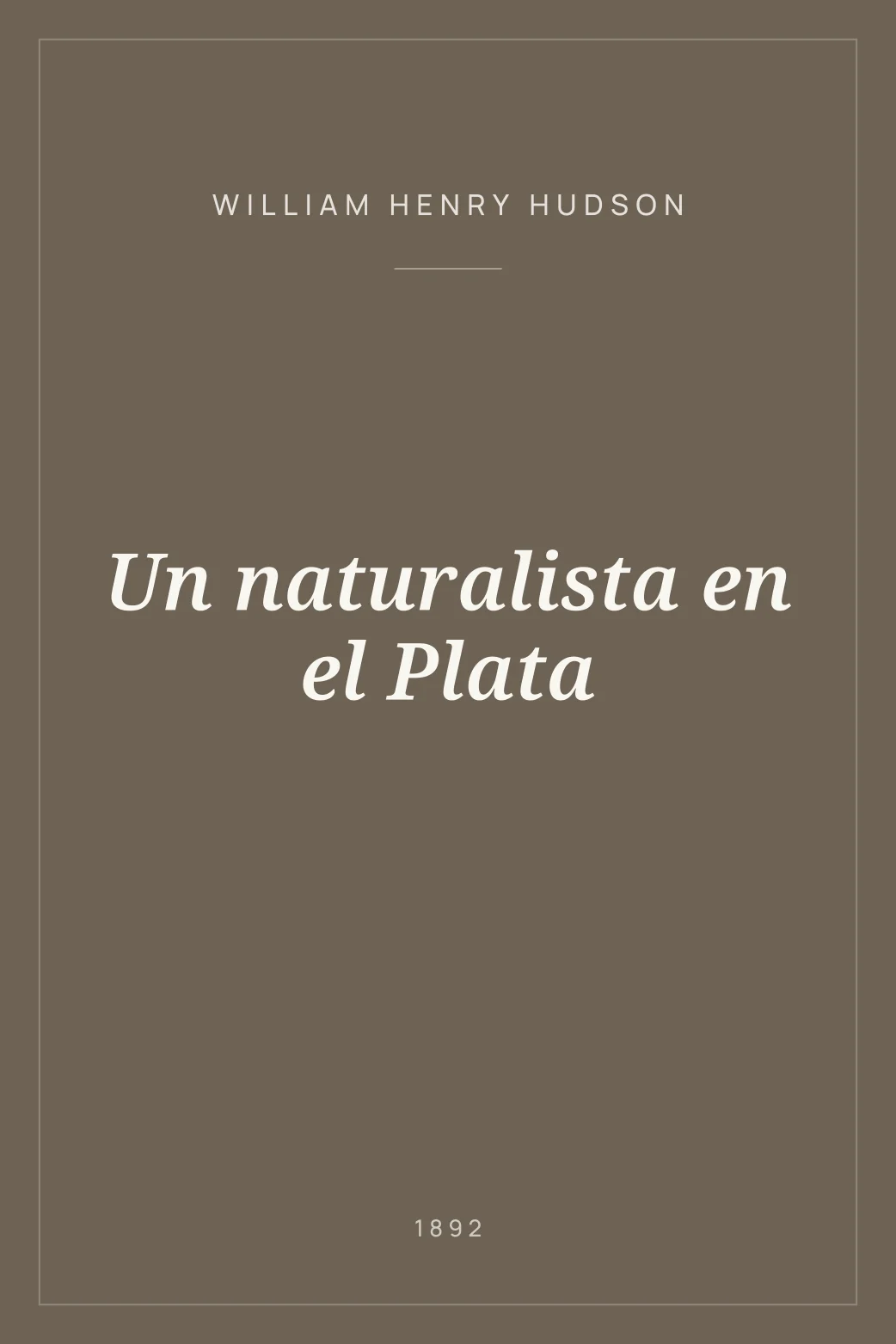Portada de Un naturalista en el Plata