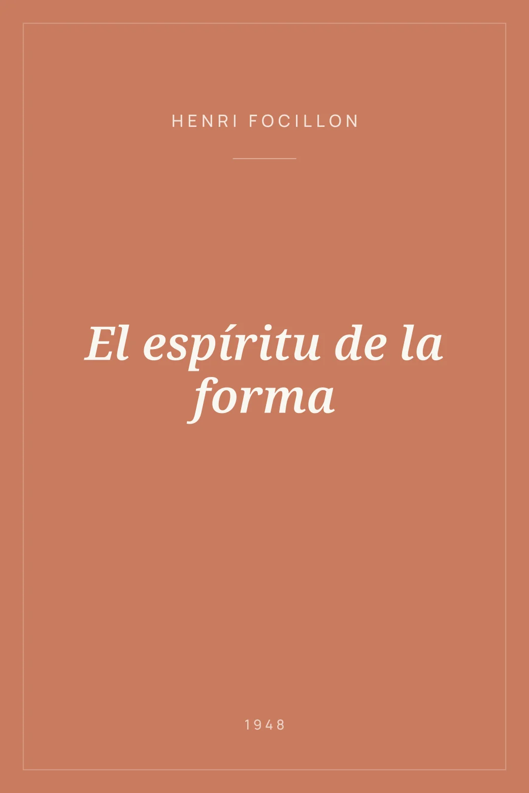 Portada de El espíritu de la forma