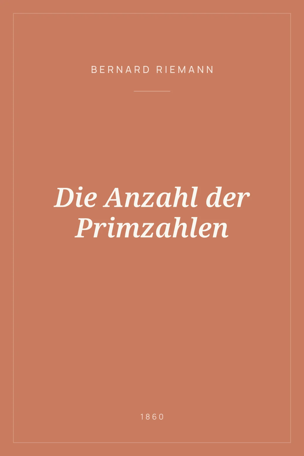 Portada de Die Anzahl der Primzahlen